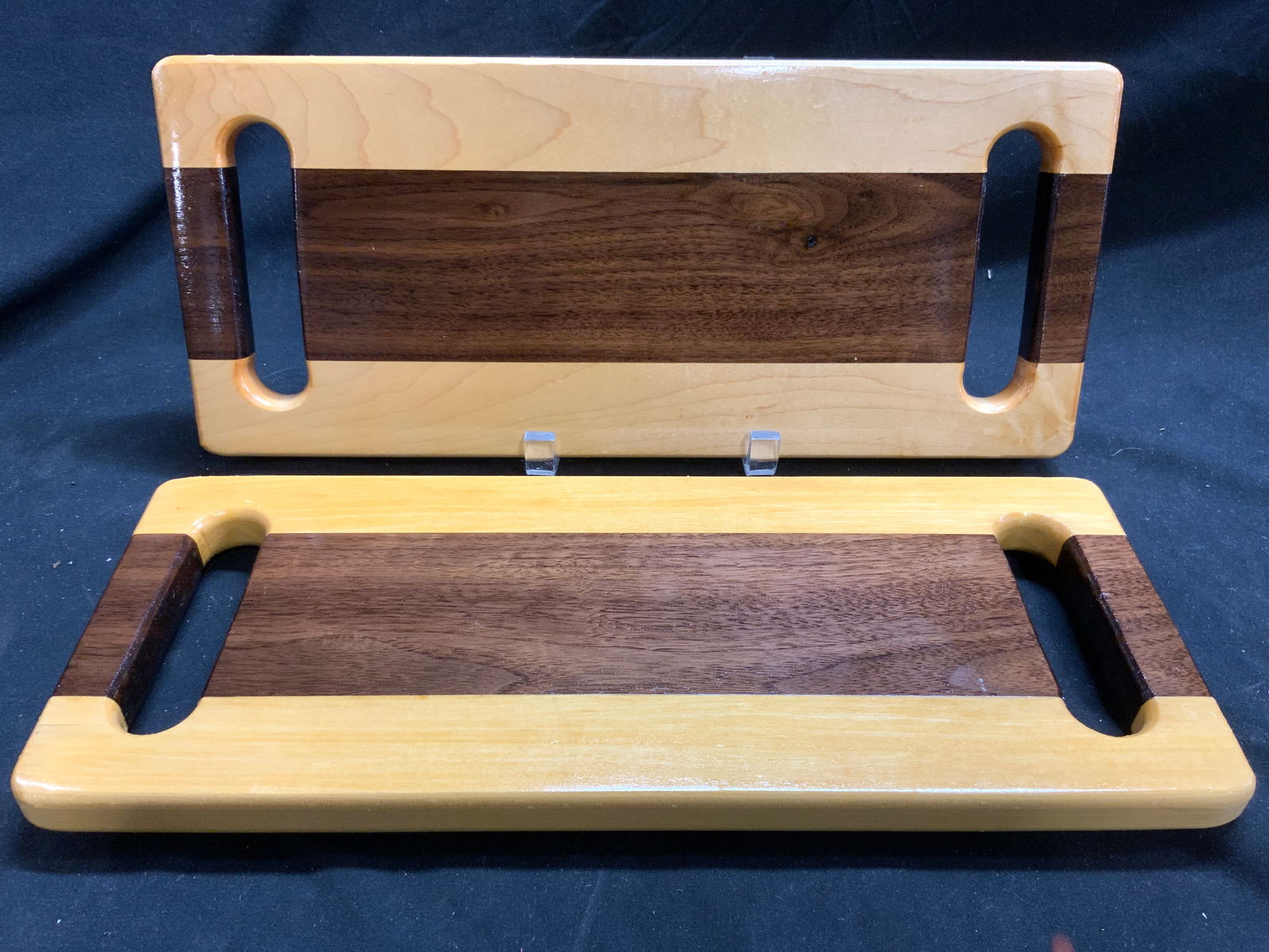 Pair Wooden Cutting Board W Handles & Feet (1 of 7)
