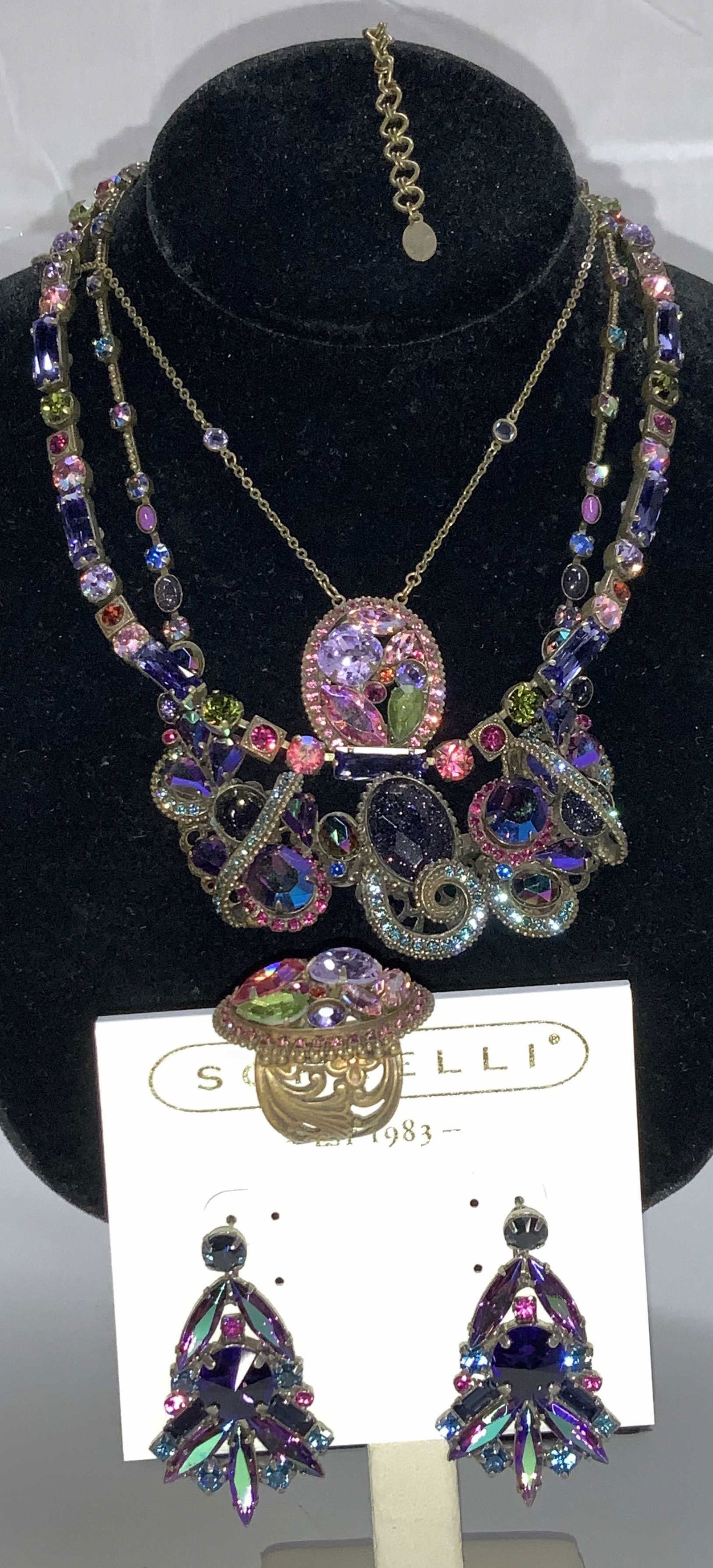 SOREELI 6 Pc Aurora Borealis Crystal Jewelry, New (1 of 10)