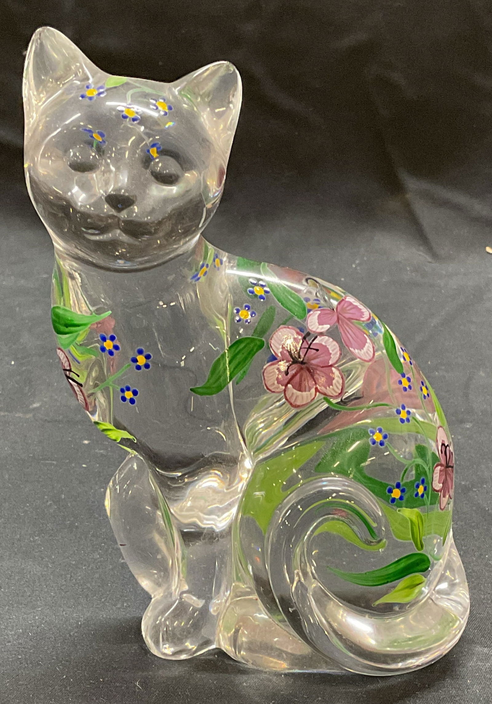 Lenox Hand Painted Floral Crystal Cat Figural (1 of 6)