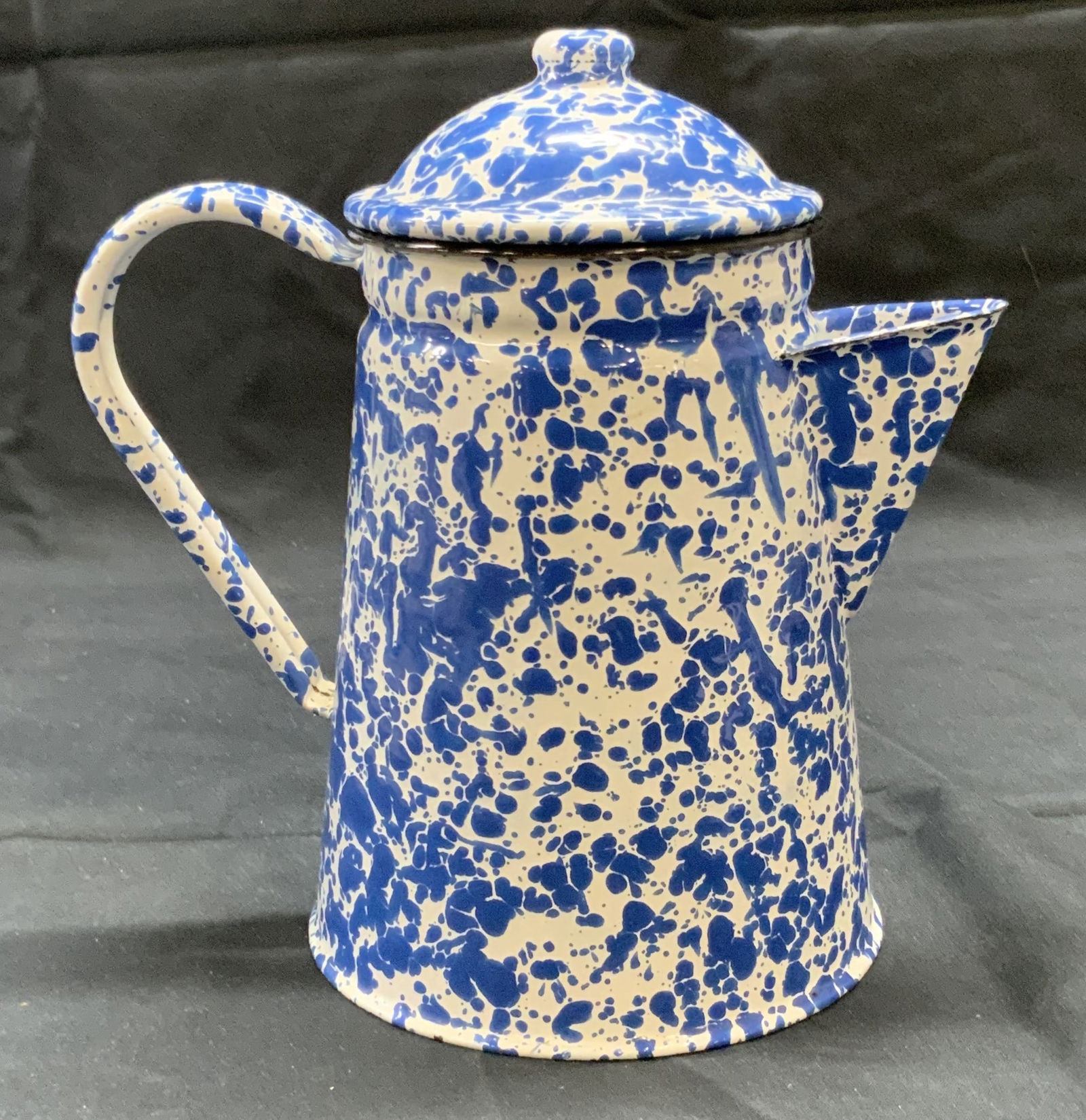 CGS Blue Splatter Enameled Coffee Pot Pitcher (1 of 6)
