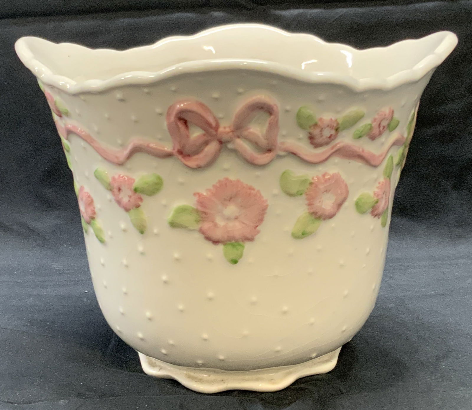 Vintage Hand Painted Floral Ceramic Planter (1 of 6)