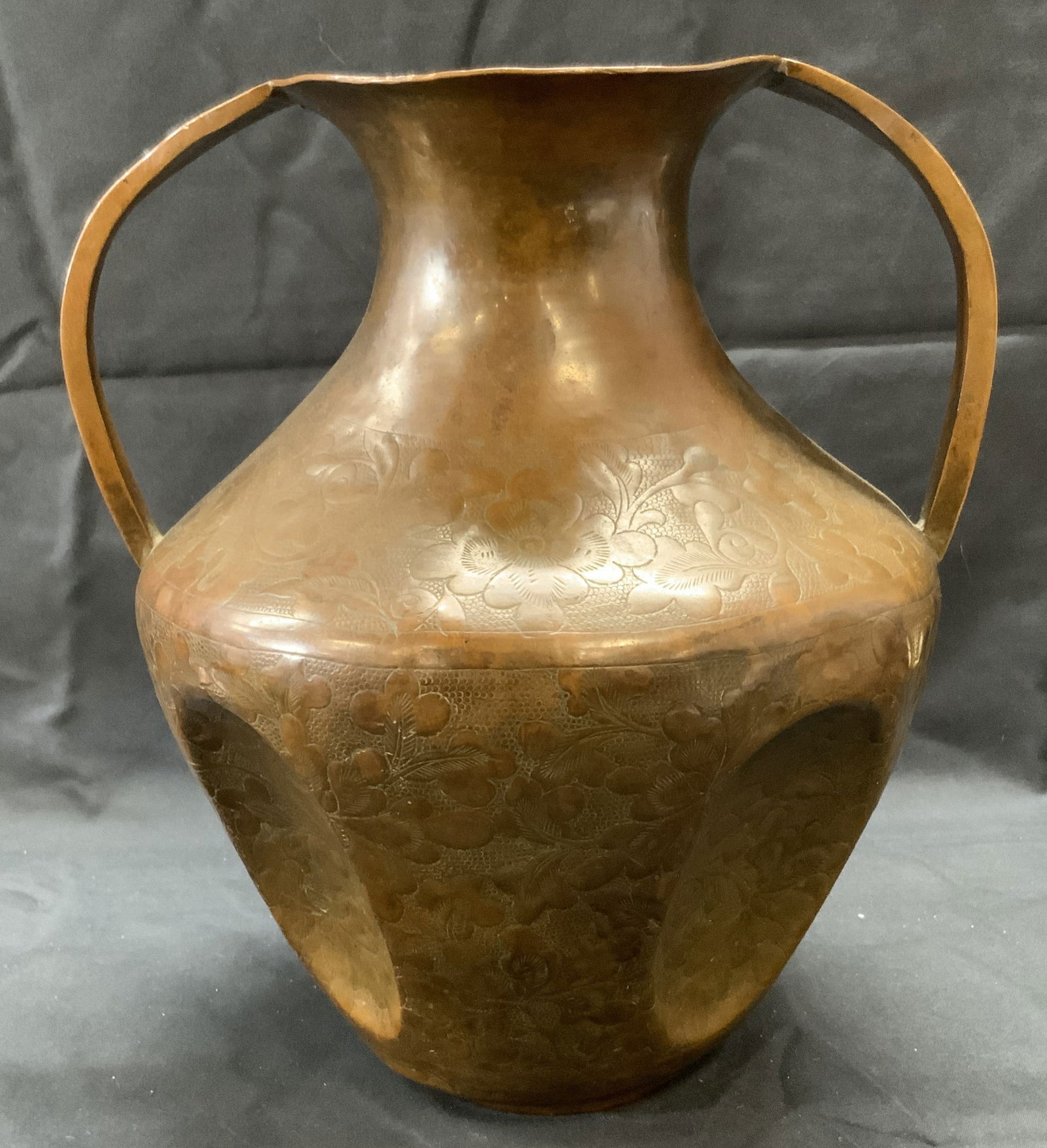 Vintage Etched Brass Floral Vase Vessel (1 of 6)