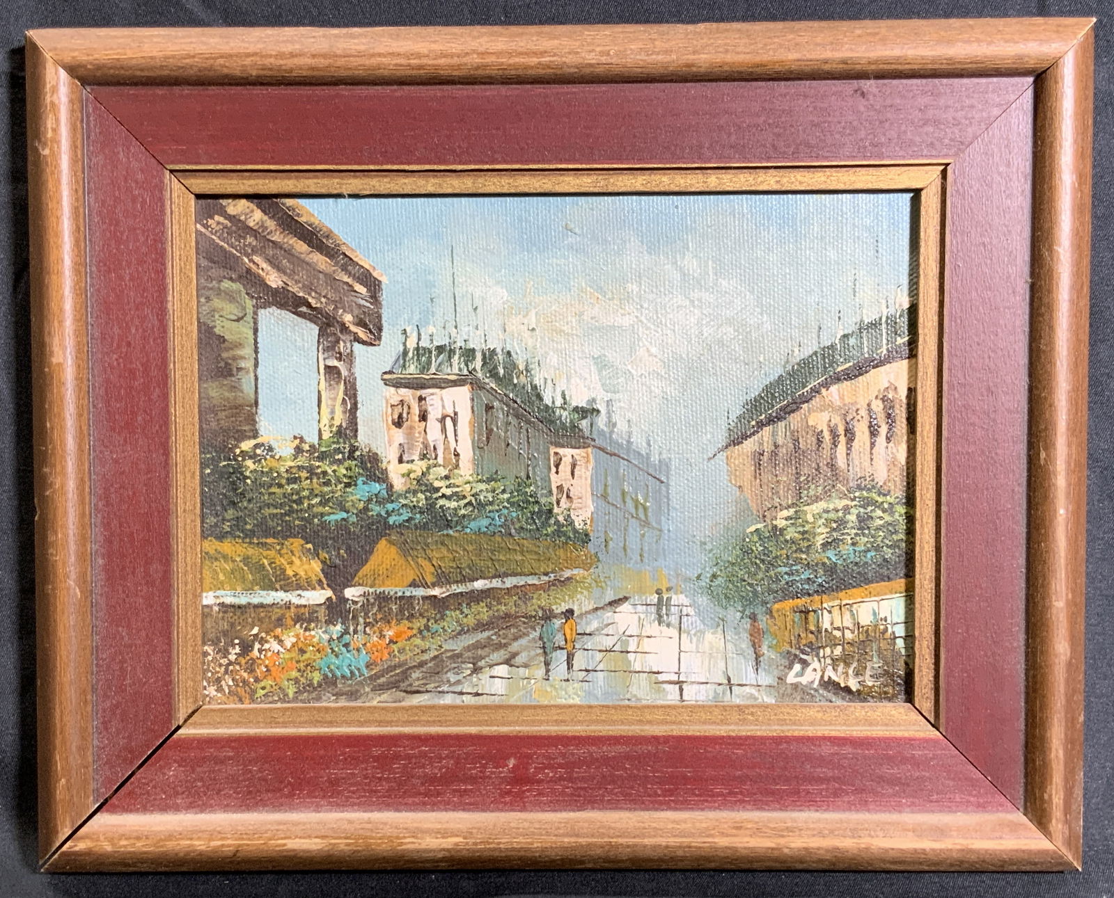 Framed & Signed French Cityscape Oil Painting (1 of 9)