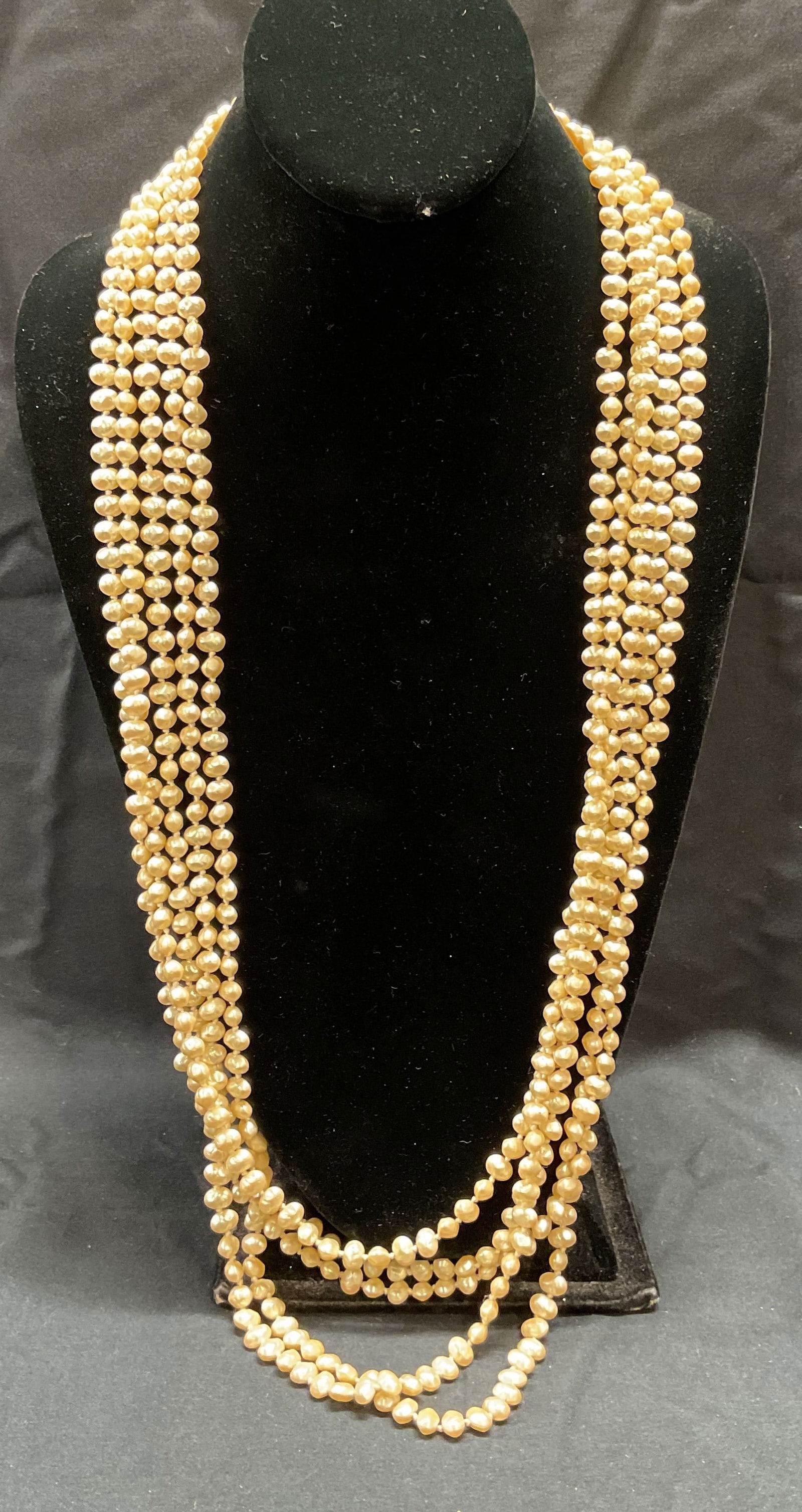 Vtg Les Bernard Faux Pearl Multi Strand Necklace (1 of 7)