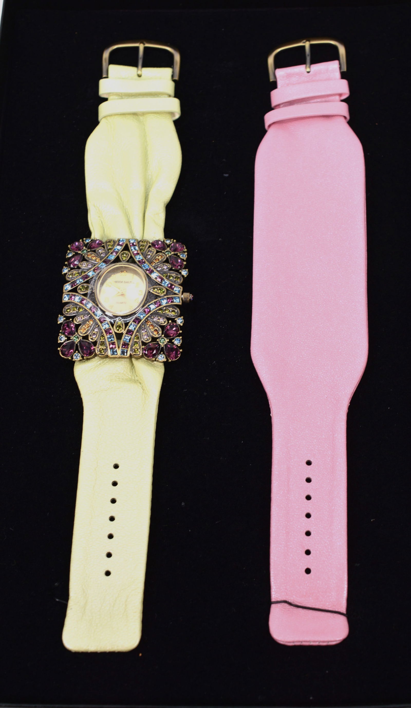 Heidi Daus Alluring Watch w Two Leather Straps NIB (1 of 5)