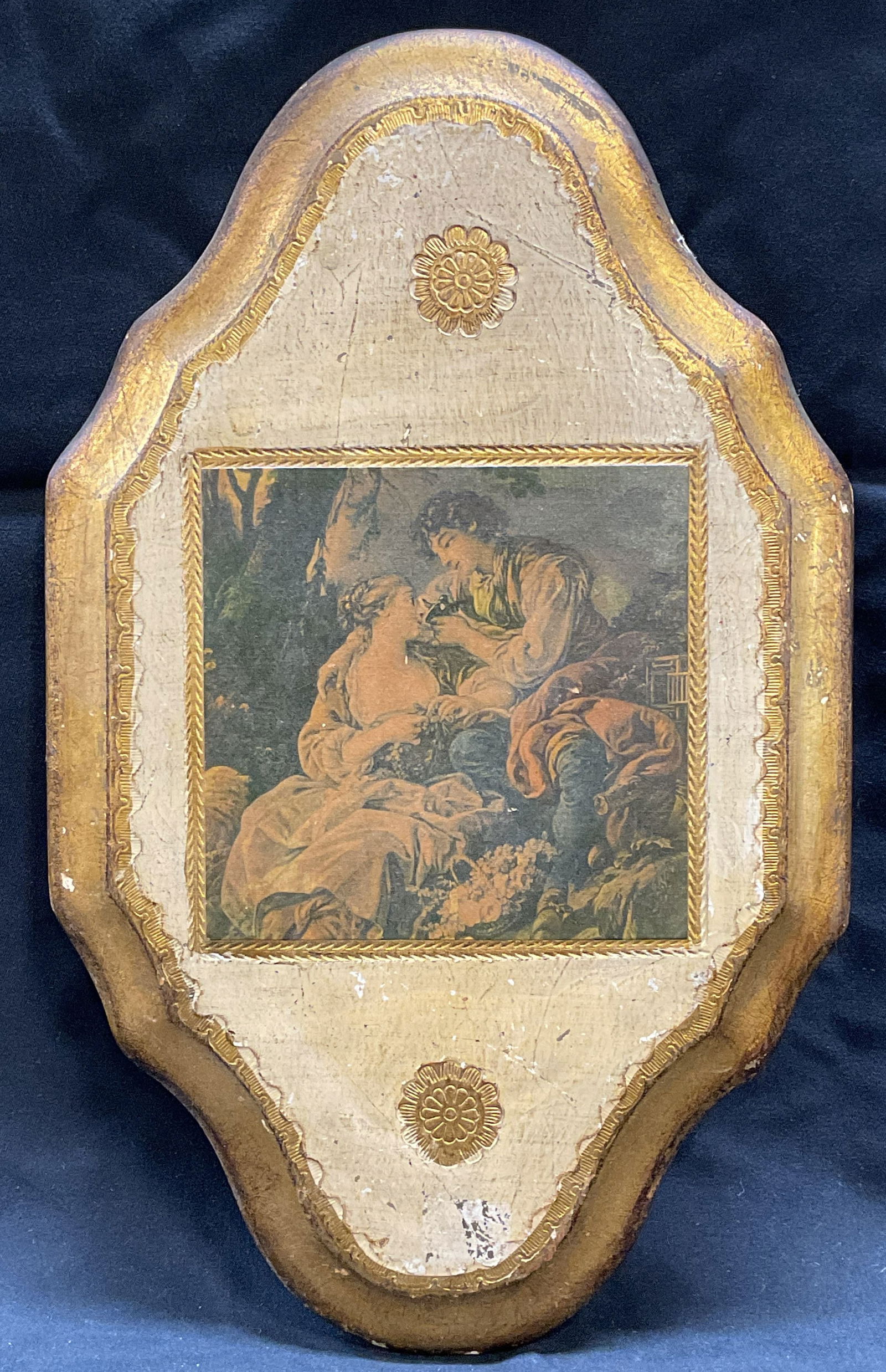 Vintage Florentine Style Gilt Wood Wall Plaque (1 of 6)