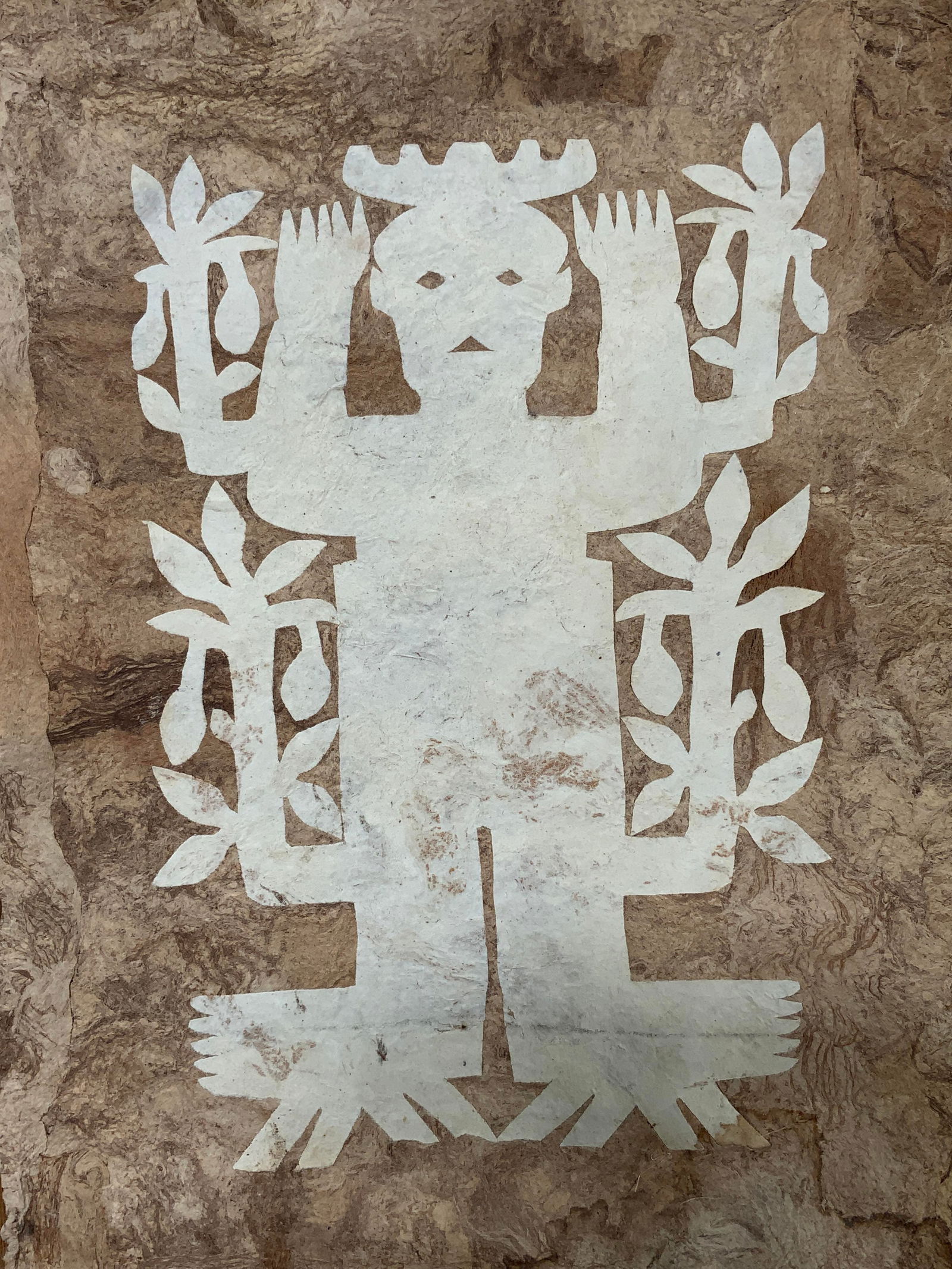 Tree Man Figure on Handmade Paper Folk Art (1 of 9)