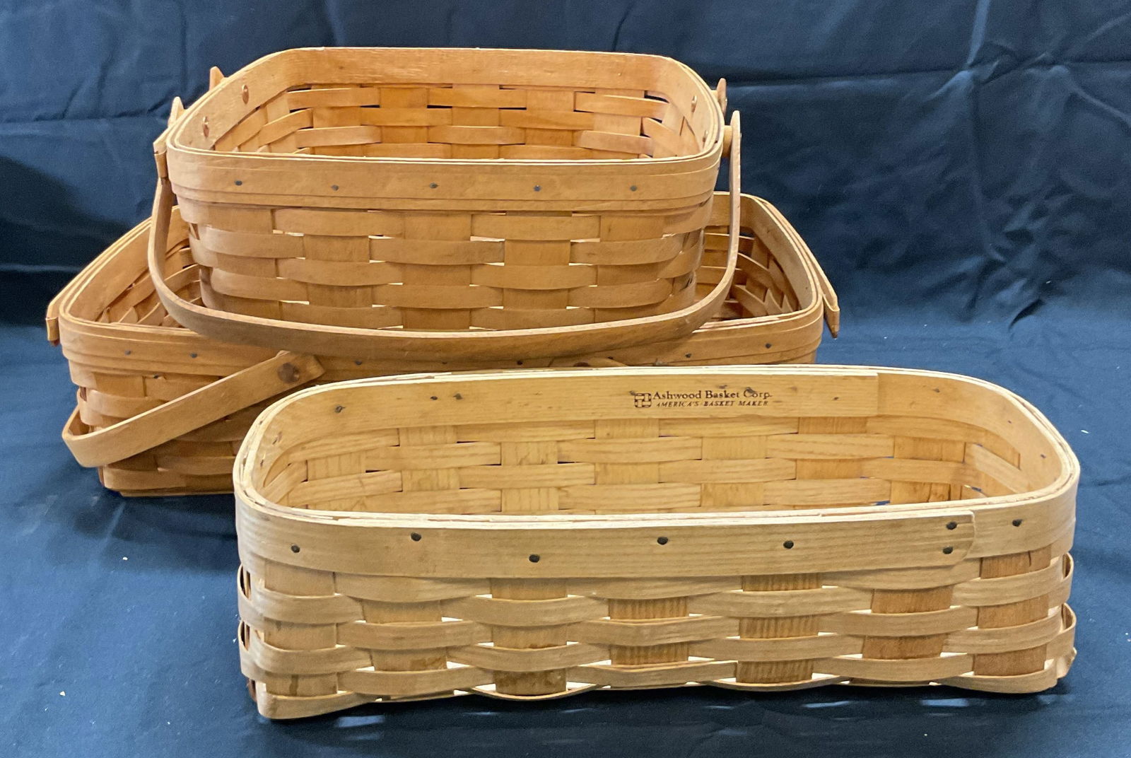 Lot 3 Ashwood Woven Wicker Wood Baskets (1 of 10)