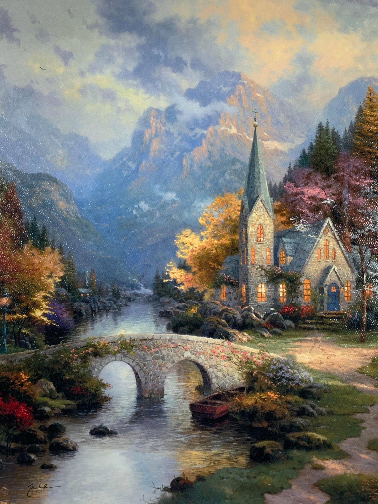 Thomas Kinkade The Mountain Chapel Painted Litho (1 of 19)