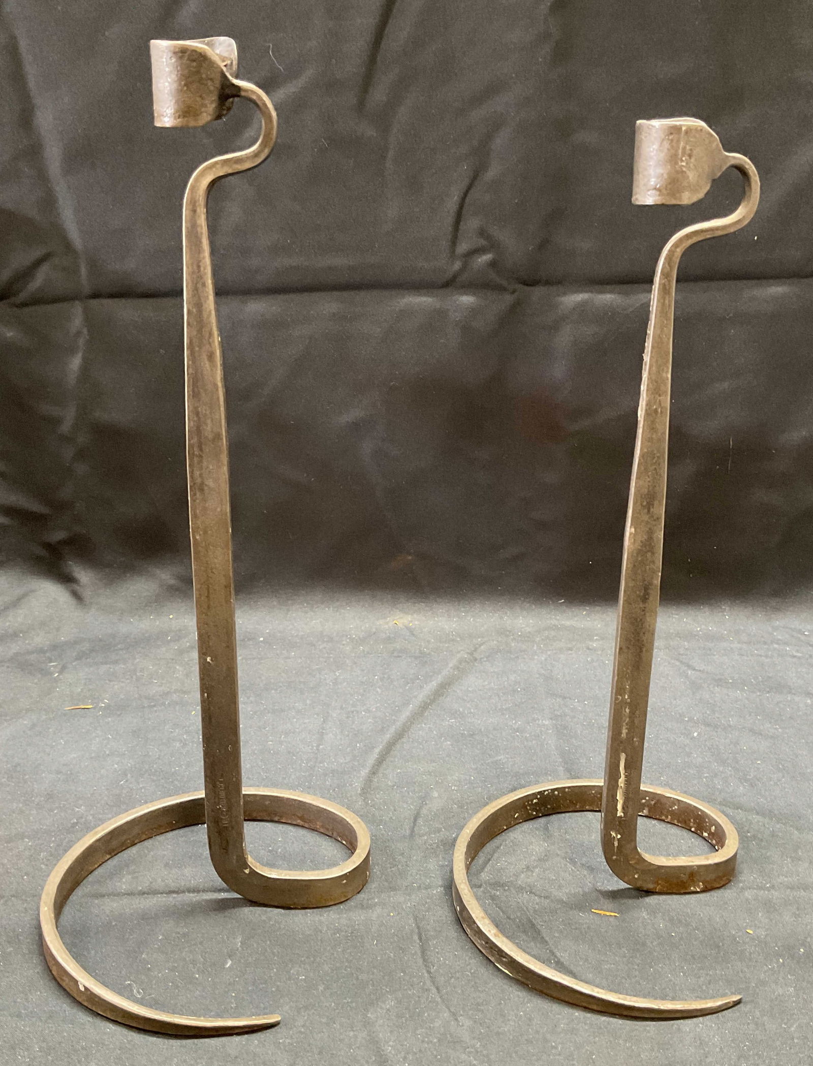 Pair Lance Cloutier Brutalist Iron Candlesticks (1 of 6)