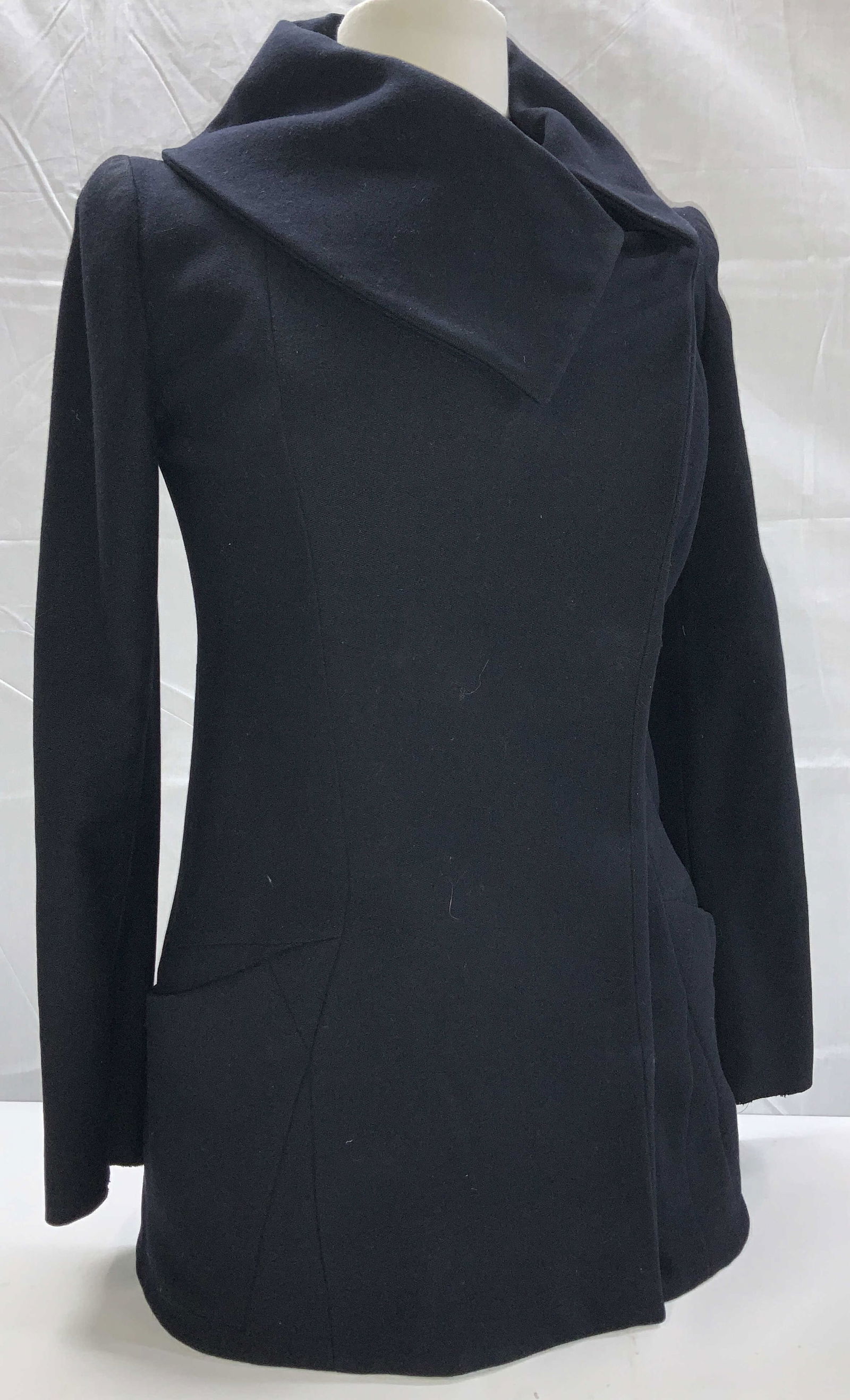 Jil Sander Navy Wool, Angora, Cashmere Coat, Italy (1 of 10)