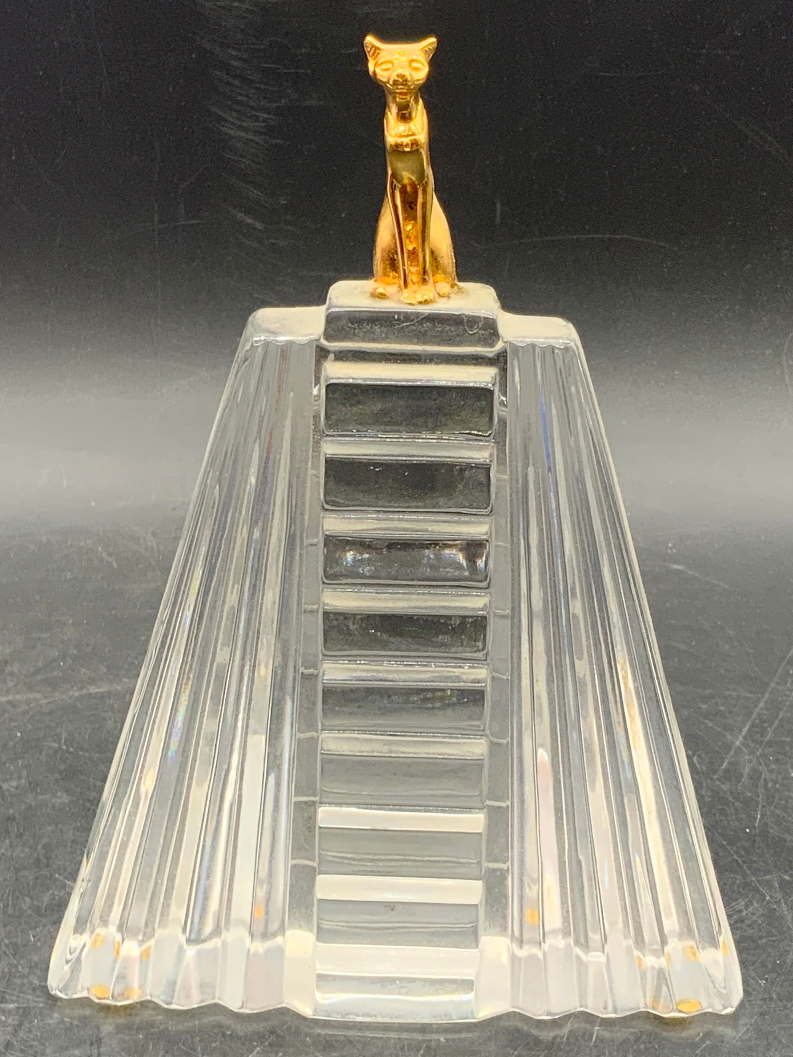 FM 1989 Signed Art Deco Style Crystal Paperweight (1 of 8)