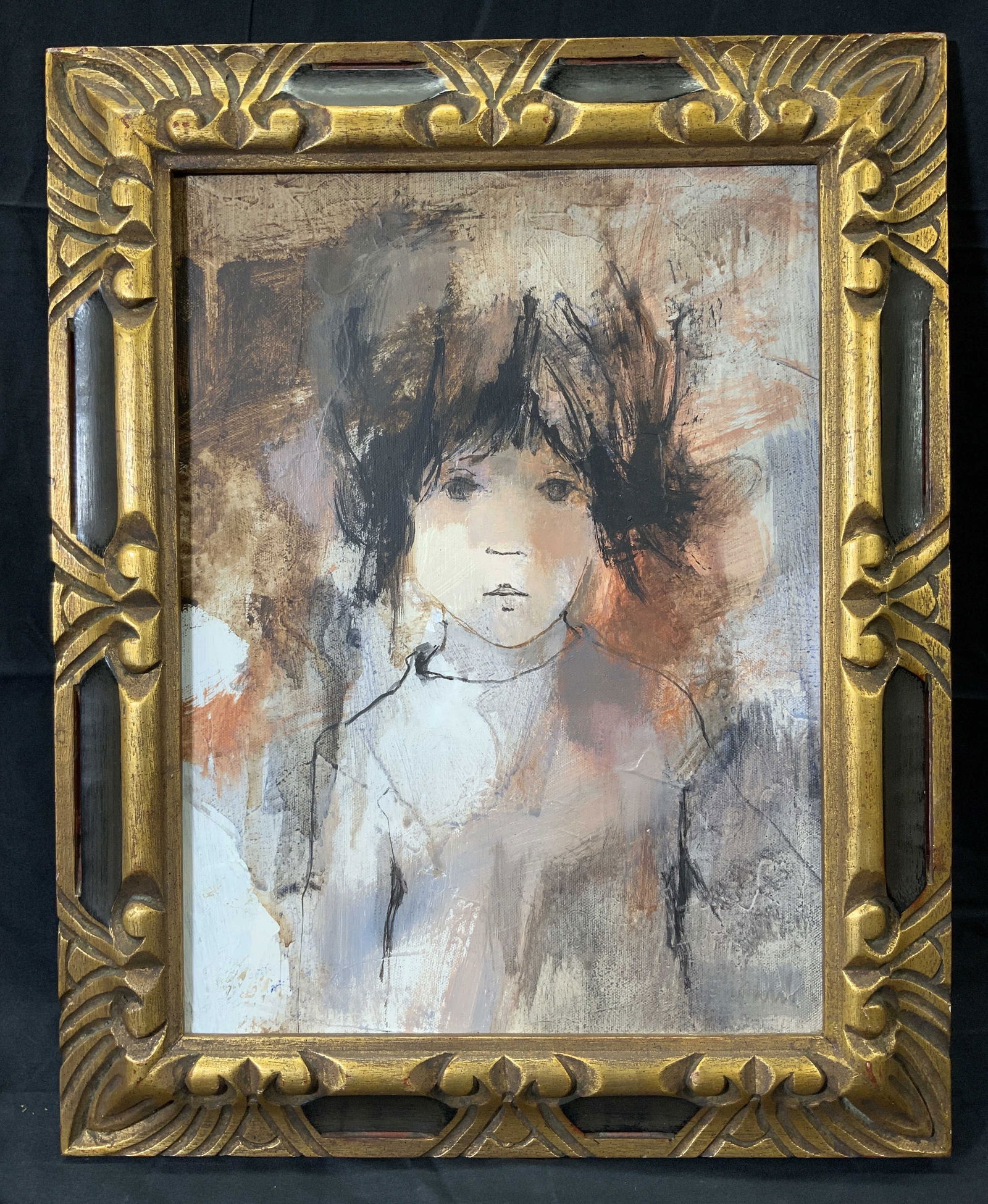 Framed Portrait of a Young Boy Oil Painting (1 of 8)