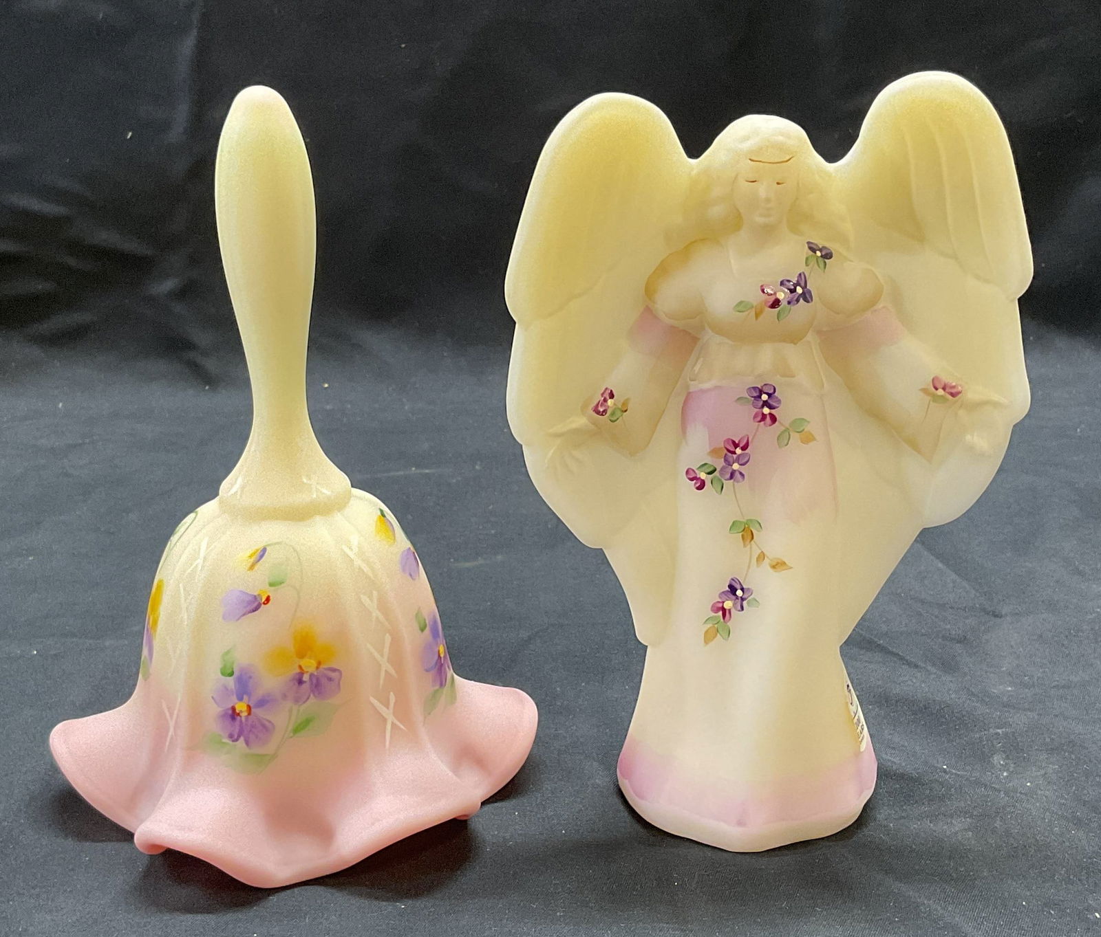 Lot 2 Fenton Art Glass Bell & Angel Figural (1 of 8)