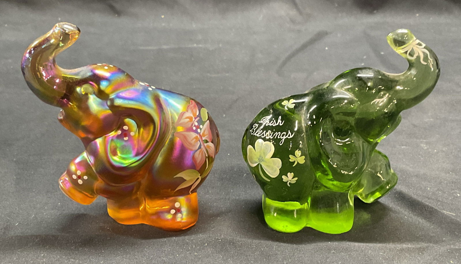 Lot 2 Fenton Carnival Art Glass Elephant Figurals (1 of 8)