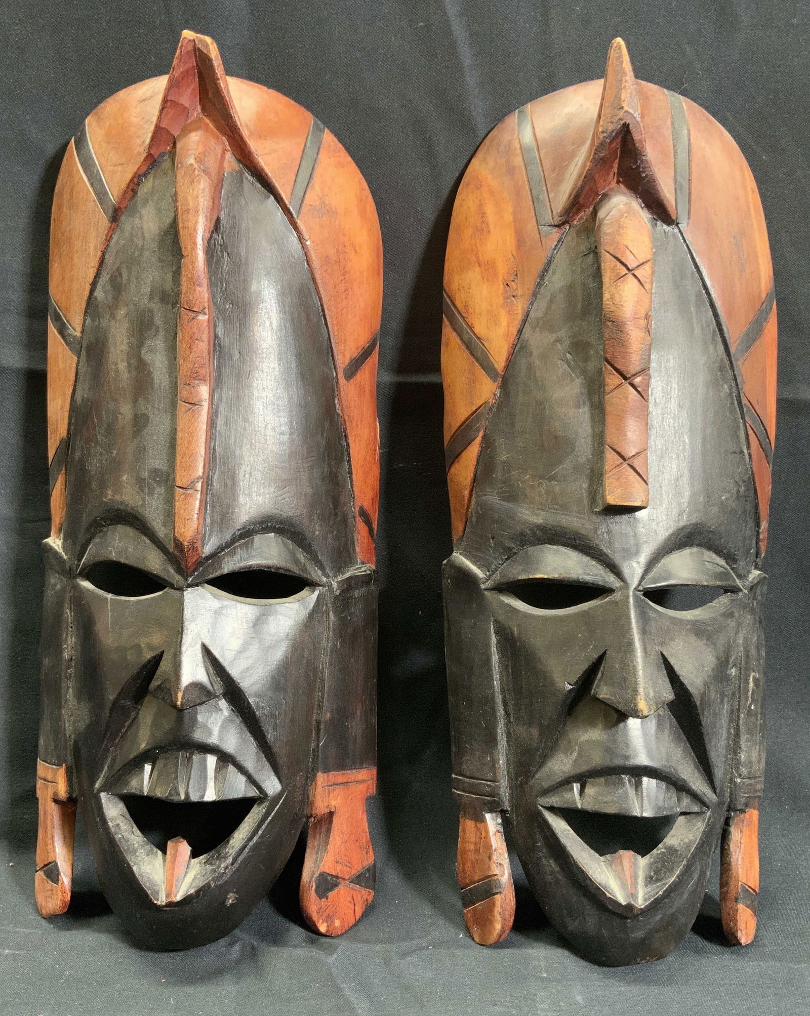 Vintage African Hand Carved & Painted Wooden Masks (1 of 9)