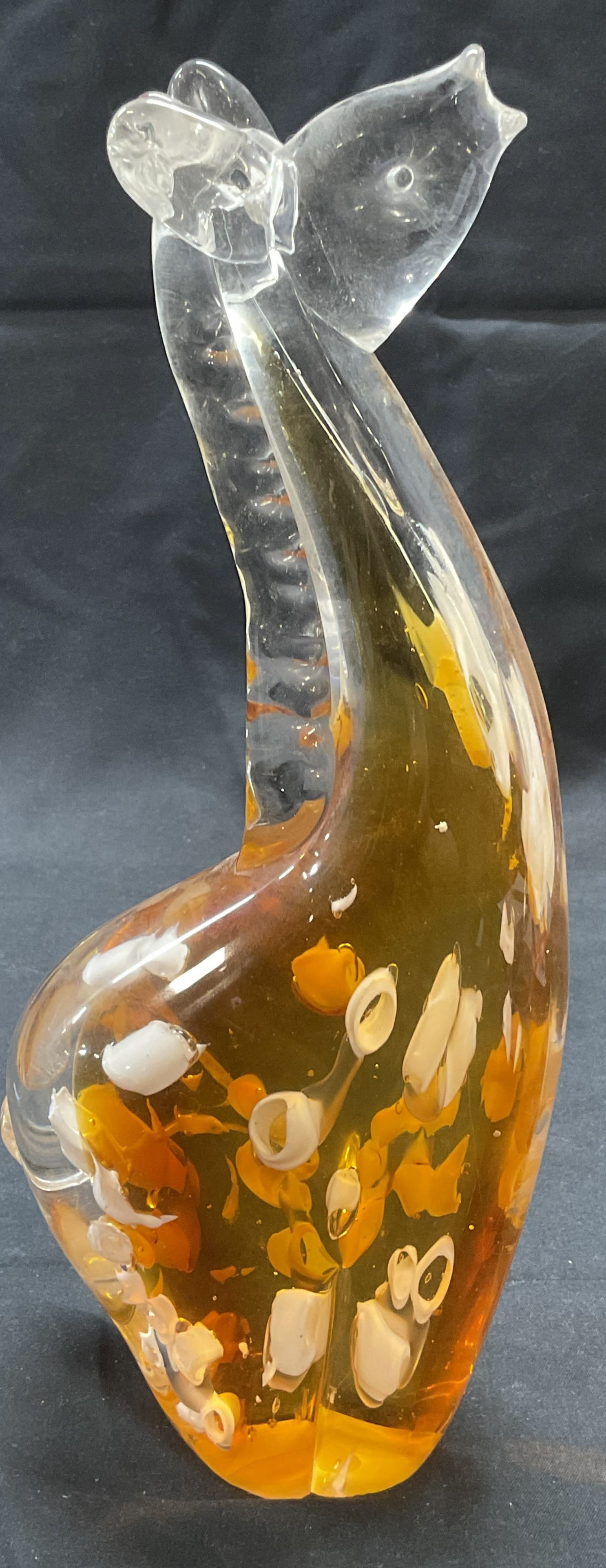 Signed Crystal Clear Orange Giraffe Figural (1 of 6)