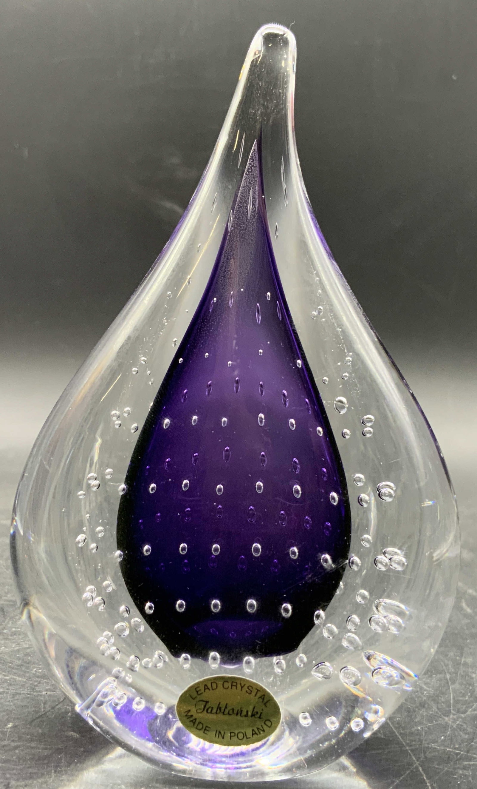 JABLONSKI Crystal Tear Drop Paperweight, Poland (1 of 9)