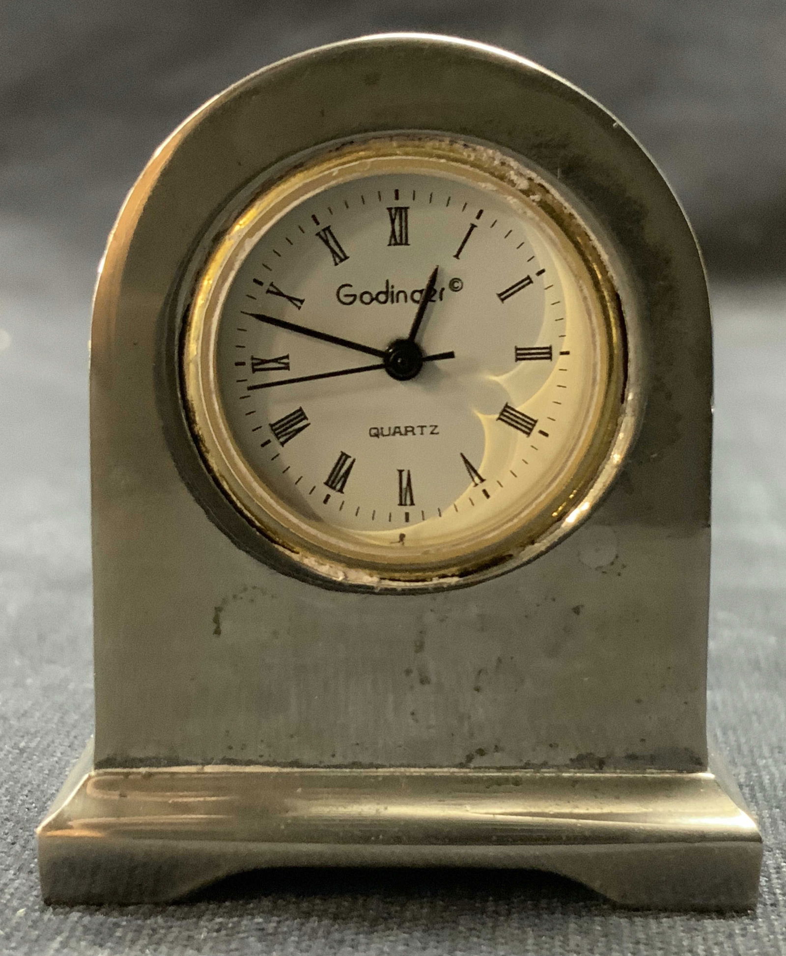 GODINGER Quartz Silver Tone Metal Portable Clock (1 of 8)