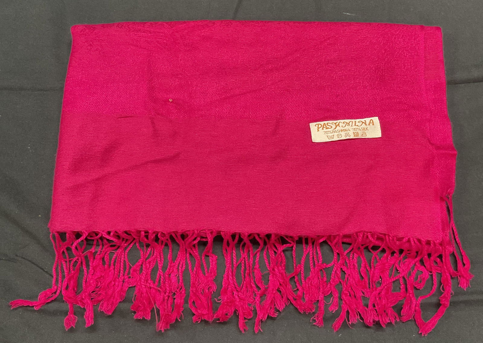Pashmina Pink Silk Blend Fringe Scarf Shawl (1 of 6)
