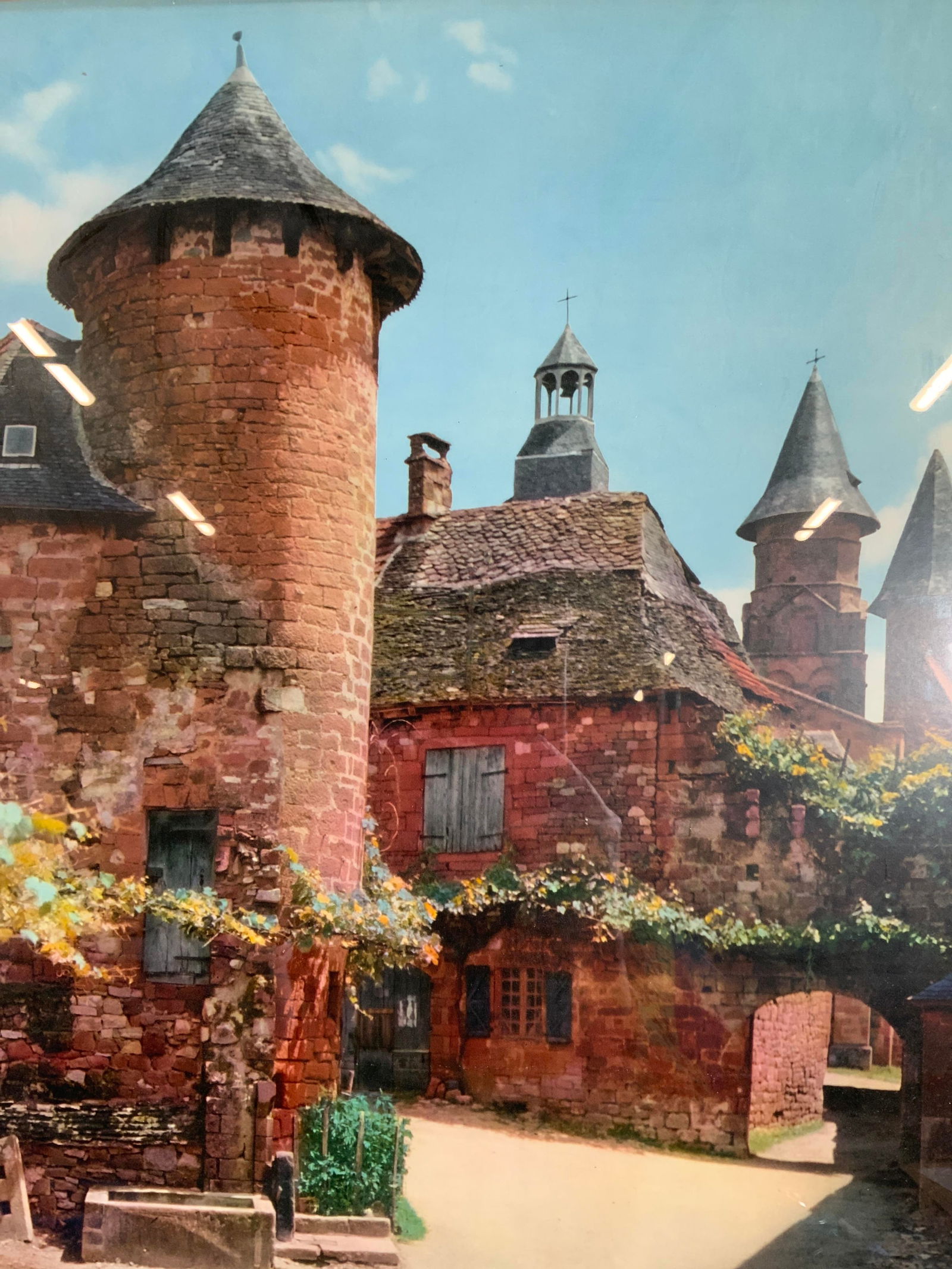 Framed French Traveler Brick Buildings Lithograph (1 of 10)