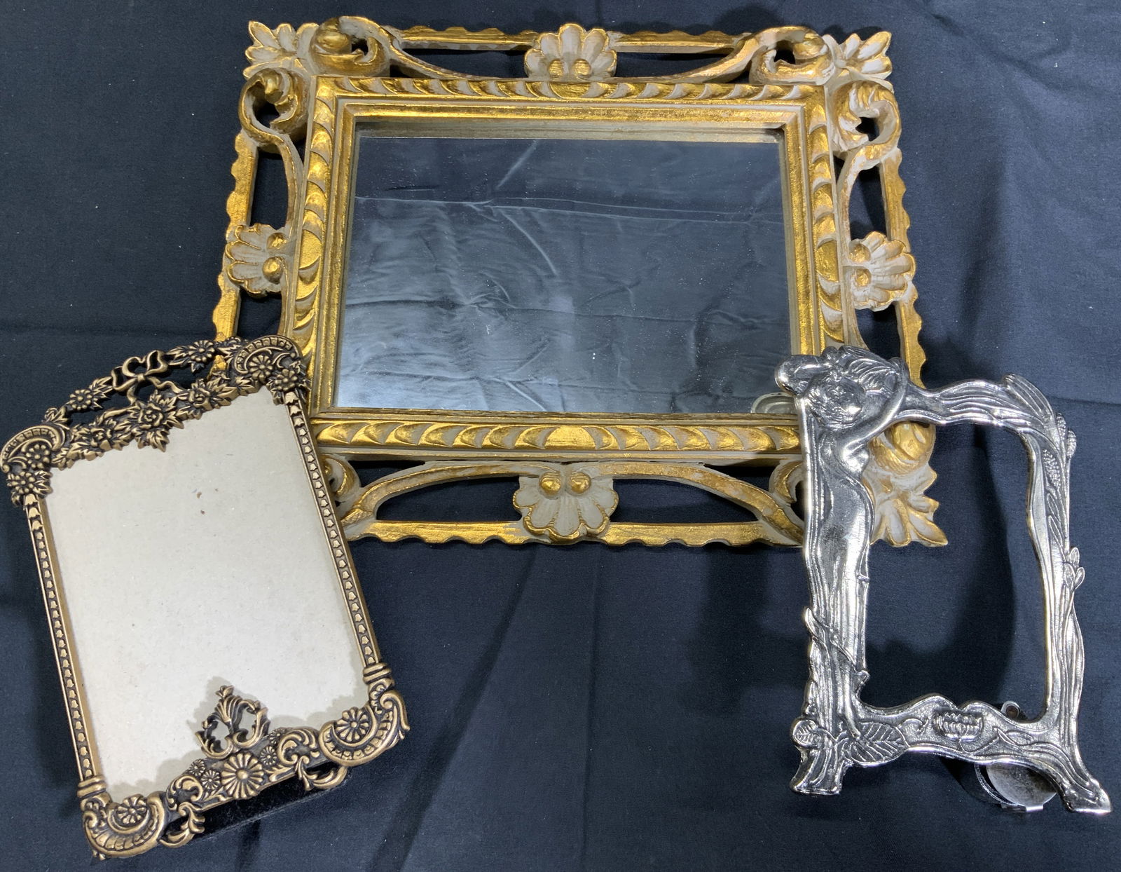 Art Nouveau Style Metal Mirror & Frames (1 of 14)