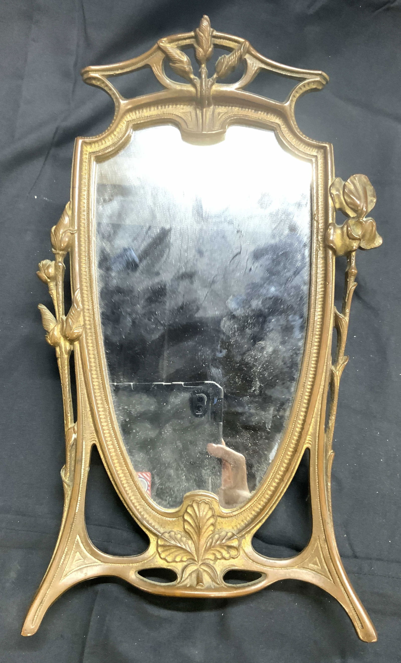 Vntg Victorian Brass Mirror (1 of 8)