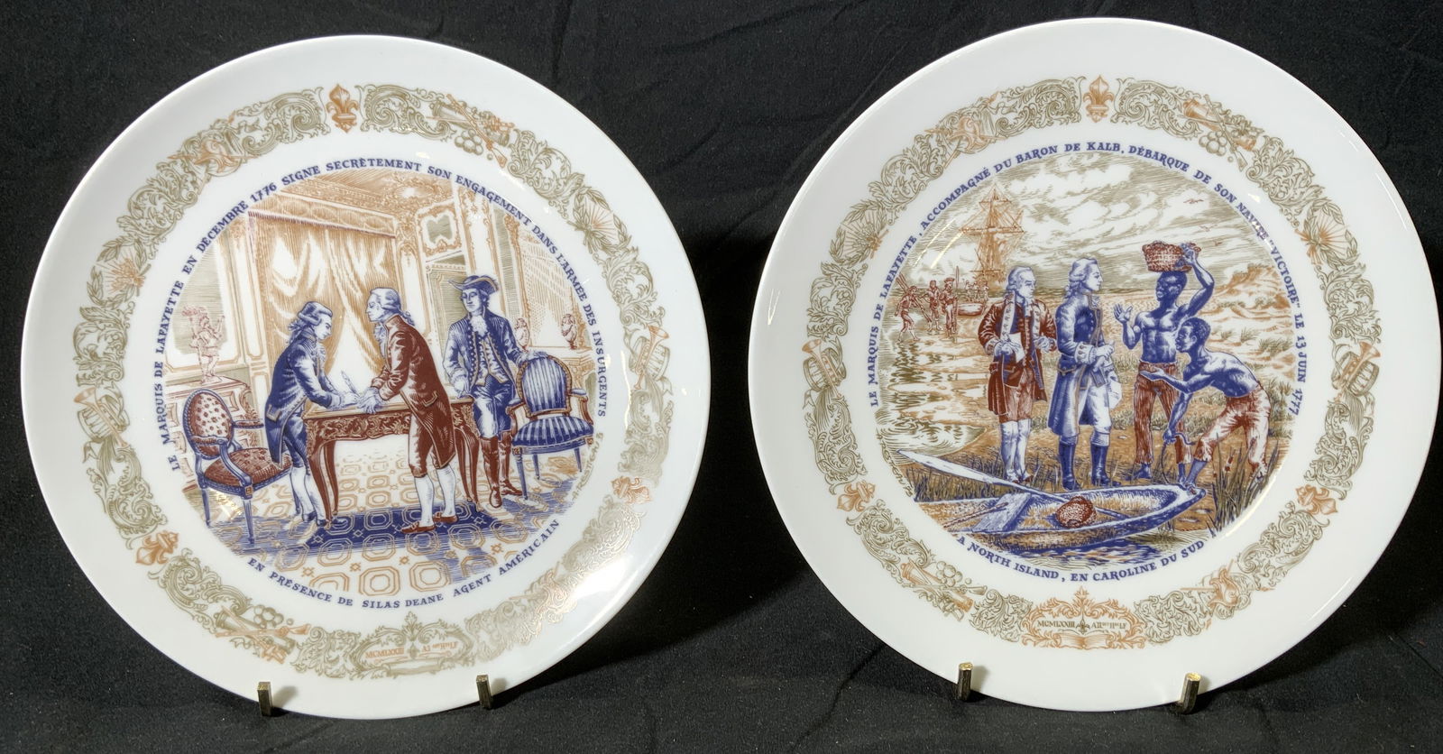 Pair DARCEAU LIMOGES Porcelain Collectors Plates (1 of 5)