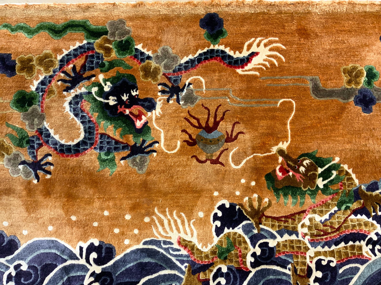 Vntg Handmade Chinese Art Deco Silk Rug Tapestry (1 of 7)