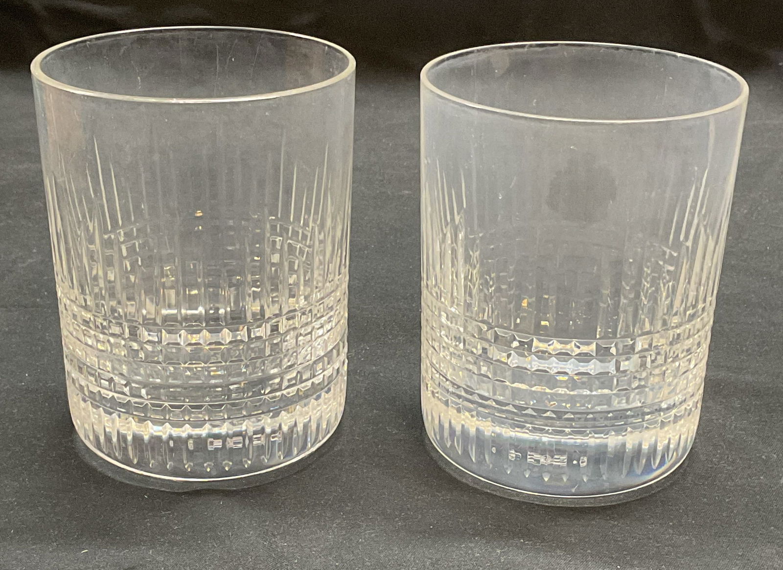 Pair Baccarat Crystal Nancy Old Fashion Tumblers (1 of 7)