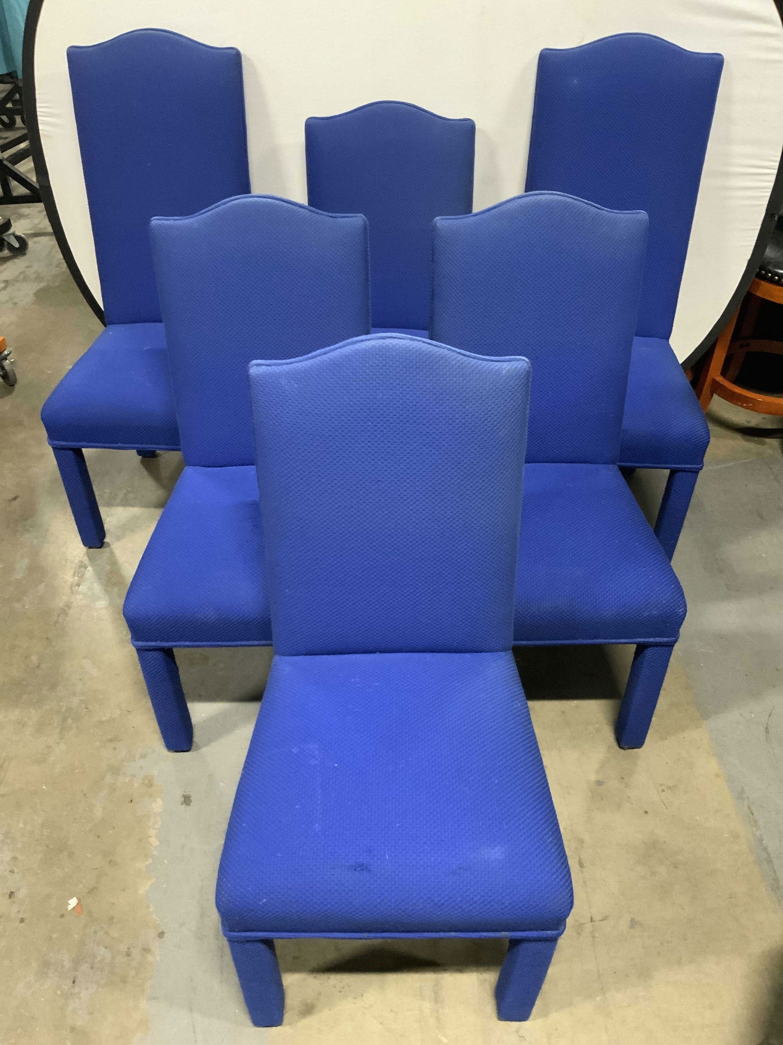 Set 6 Upholstered Dining Chairs Blue (1 of 9)