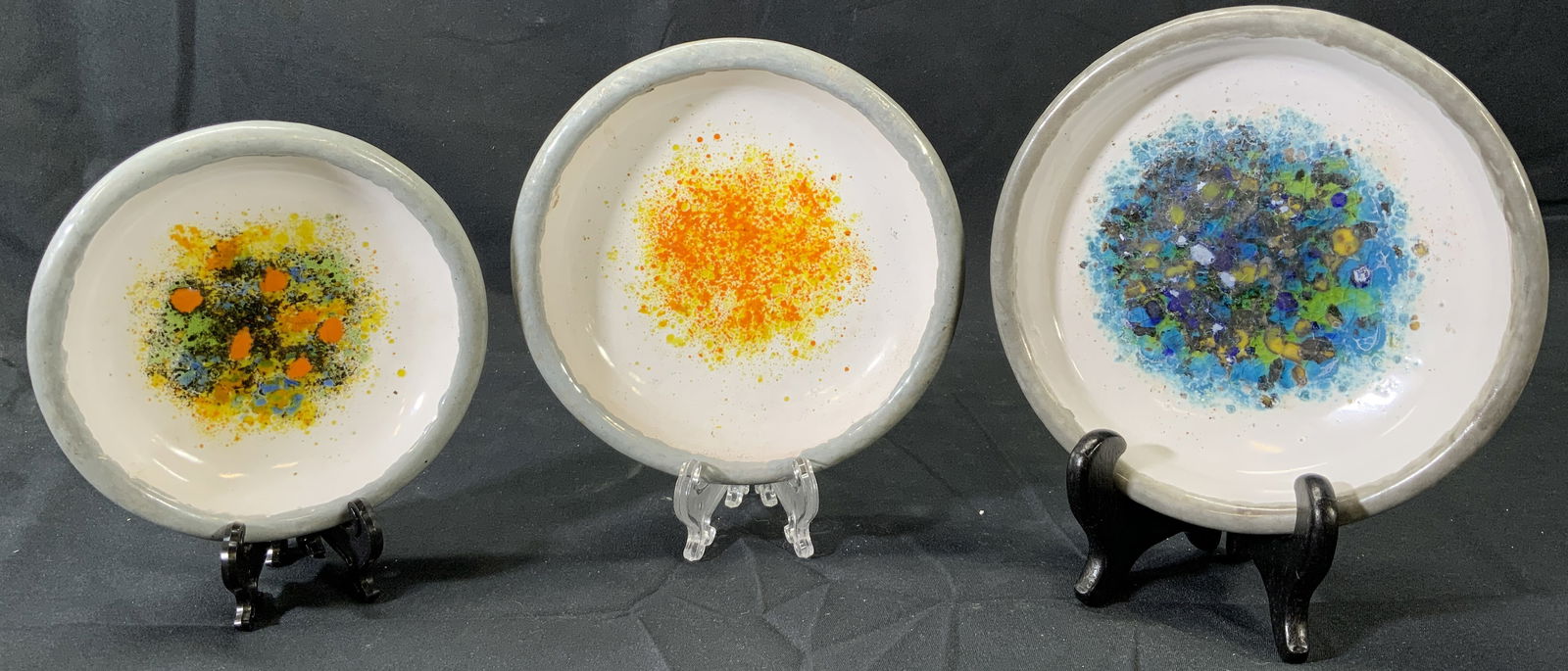 Set of 3 Artisan Pottery Dishes Wall Hangings (1 of 10)