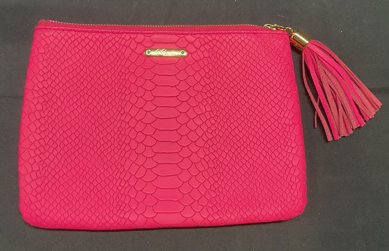 GiGi New York Pink Python Leather Clutch (1 of 6)