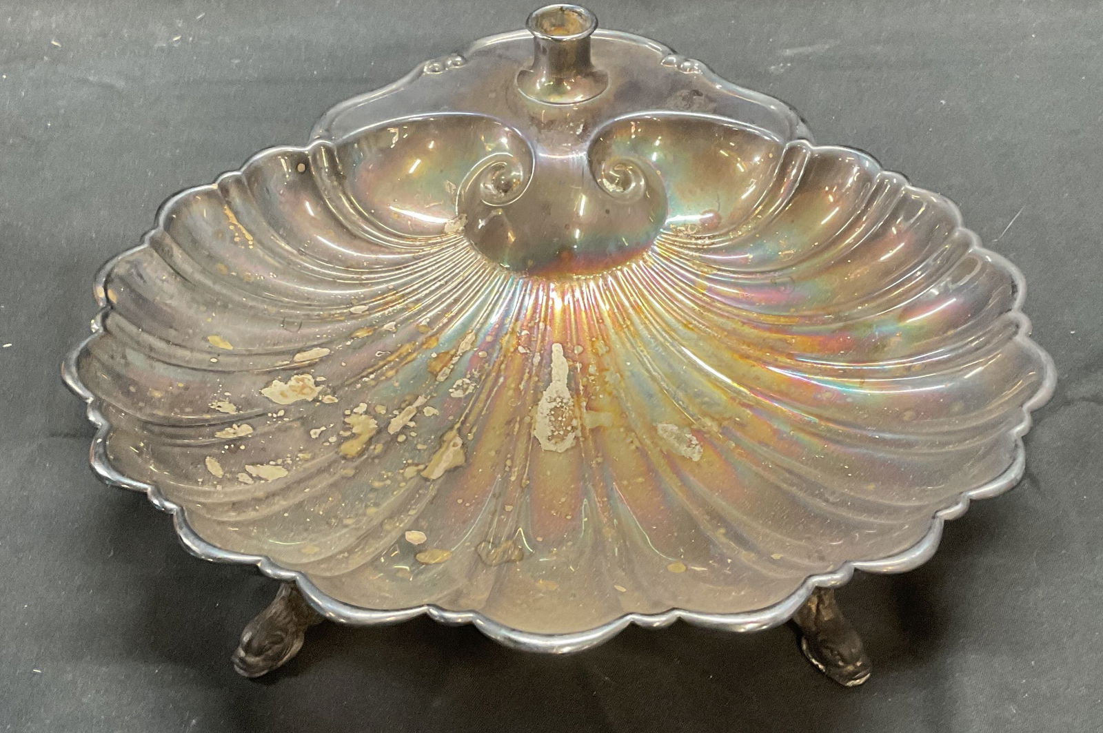Vintage Crescent Silver Pl Shell Dish Candlestick (1 of 7)