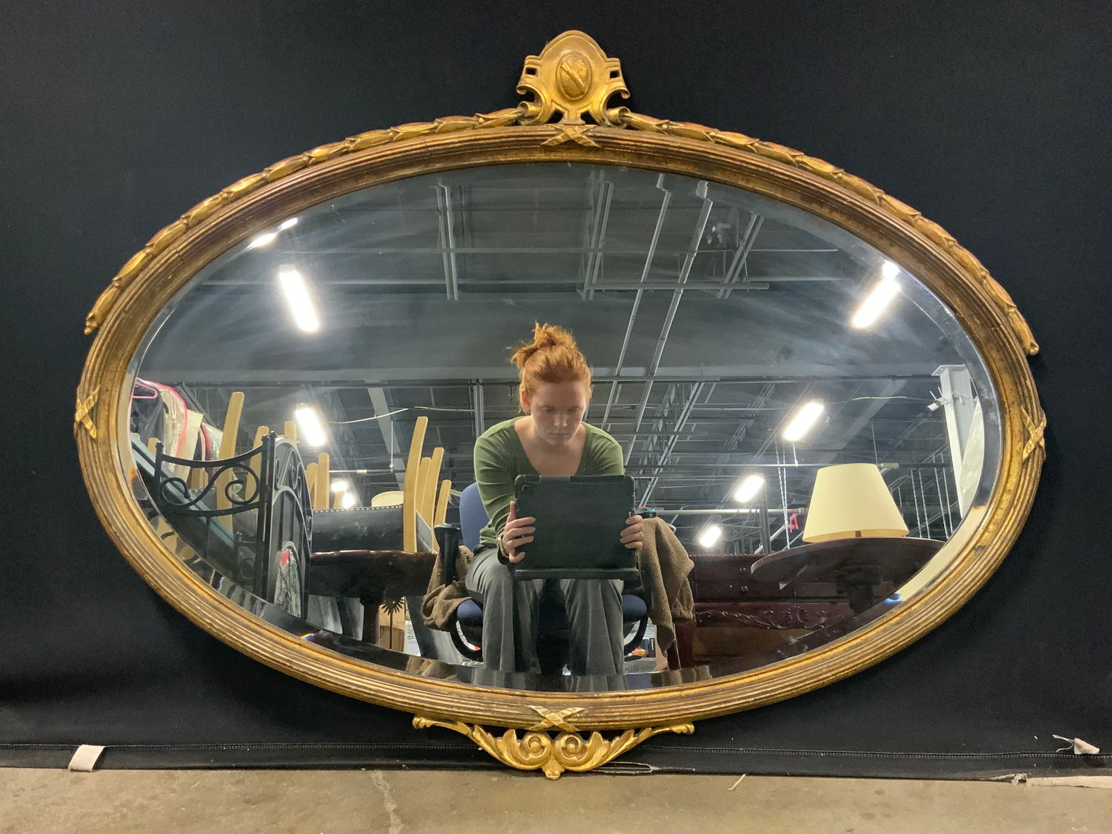 Ornate Gilt Wooden Wall Hanging Mirror (1 of 9)