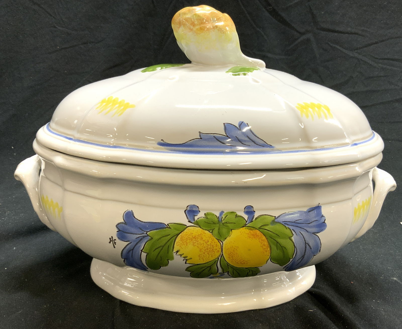PORNIC French Faience Ceramic Tureen FRANCE (1 of 8)