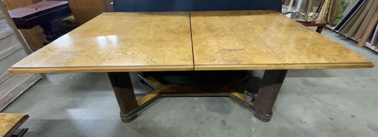 Vintage Rectangular Burl Wood Dining Table (1 of 11)