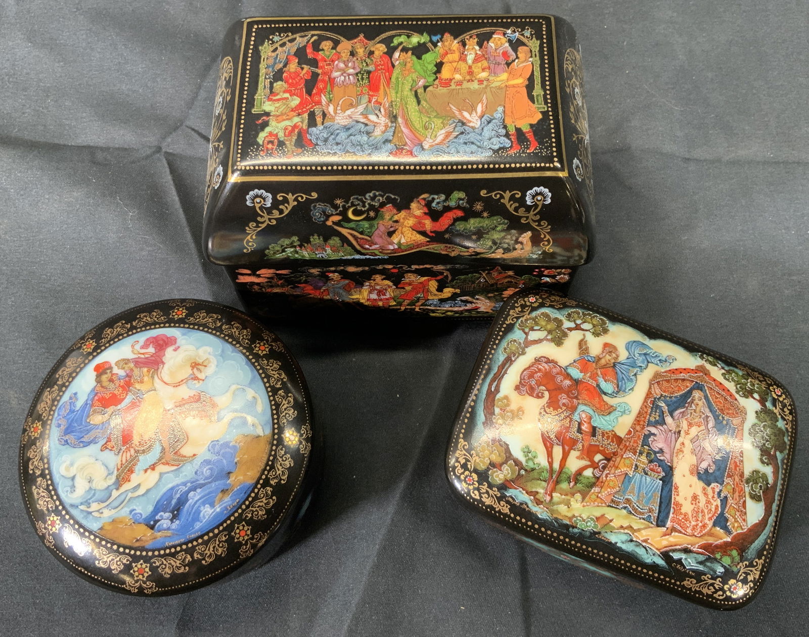 Lot3 Belousov Russian Porcelain Music Trinket Boxes (1 of 14)