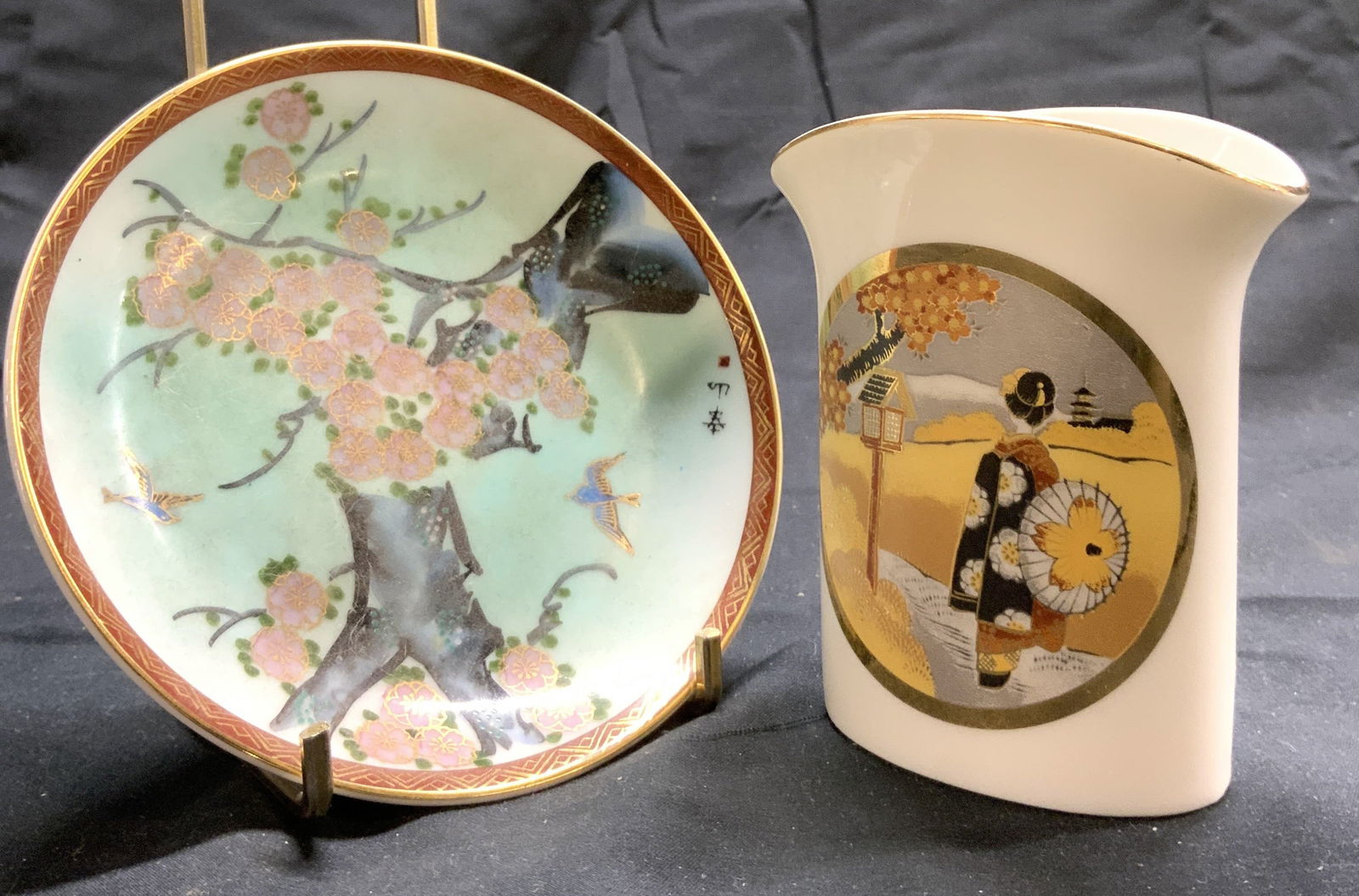 Lot 2 Trademarked Porcelain Plate & Vessel (1 of 6)