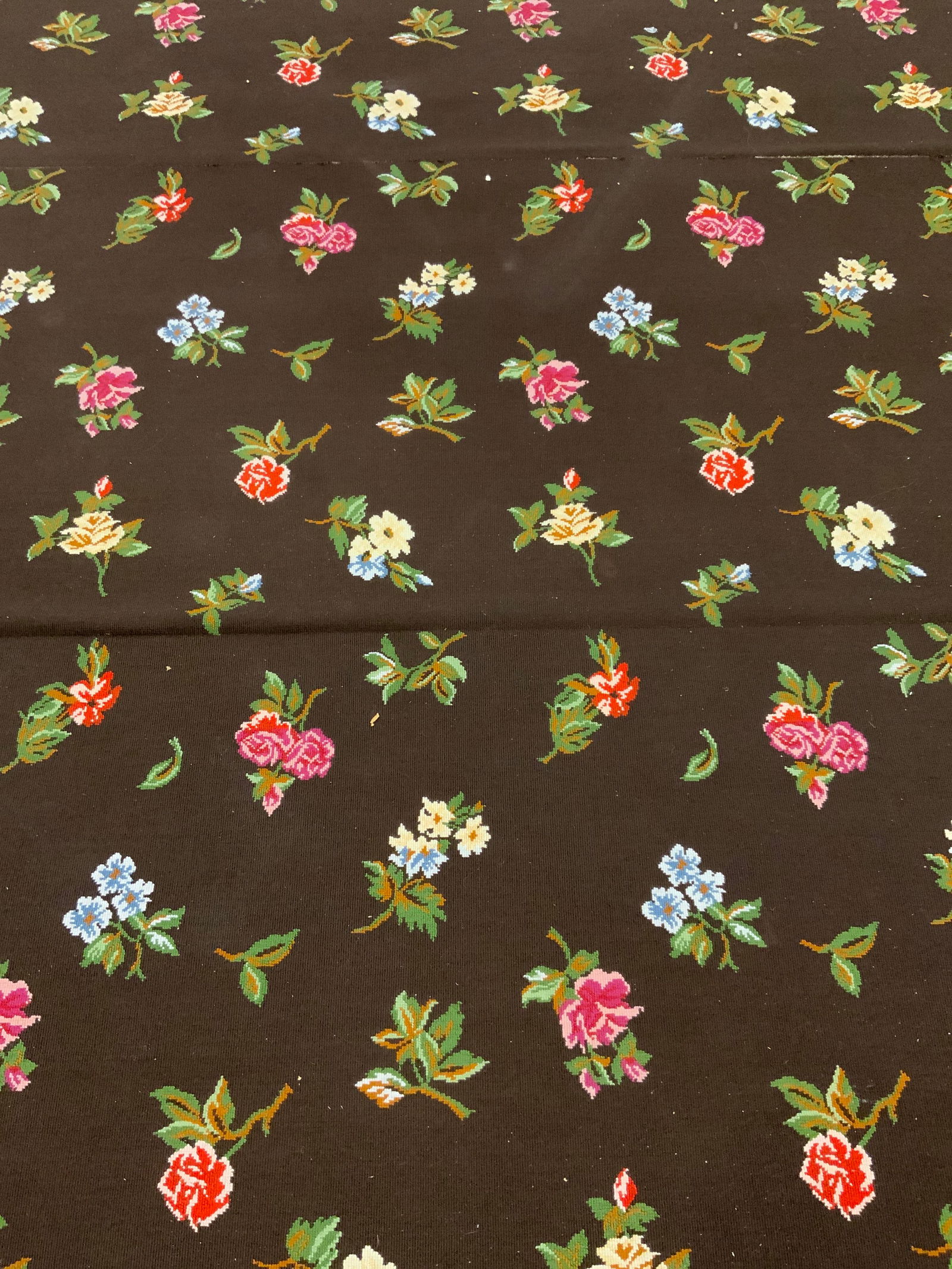 Vintage Stark Carpet Oversized Floral Needlepoint (1 of 9)