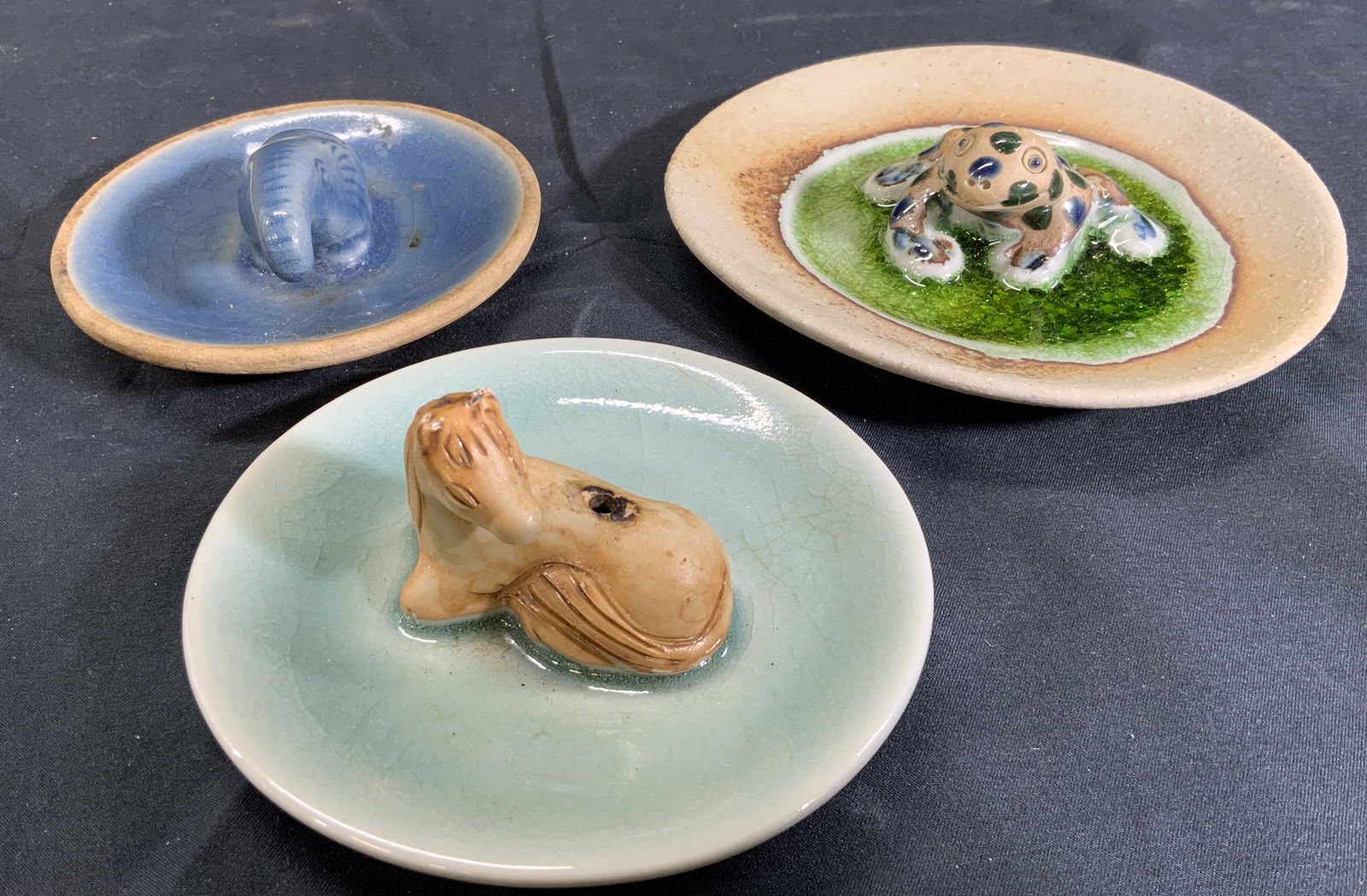 Three Handmade Animal Incense Holder Plates (1 of 7)