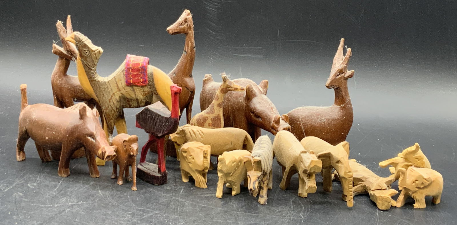 Lot 18 Carved Wood Animal Figurals (1 of 8)