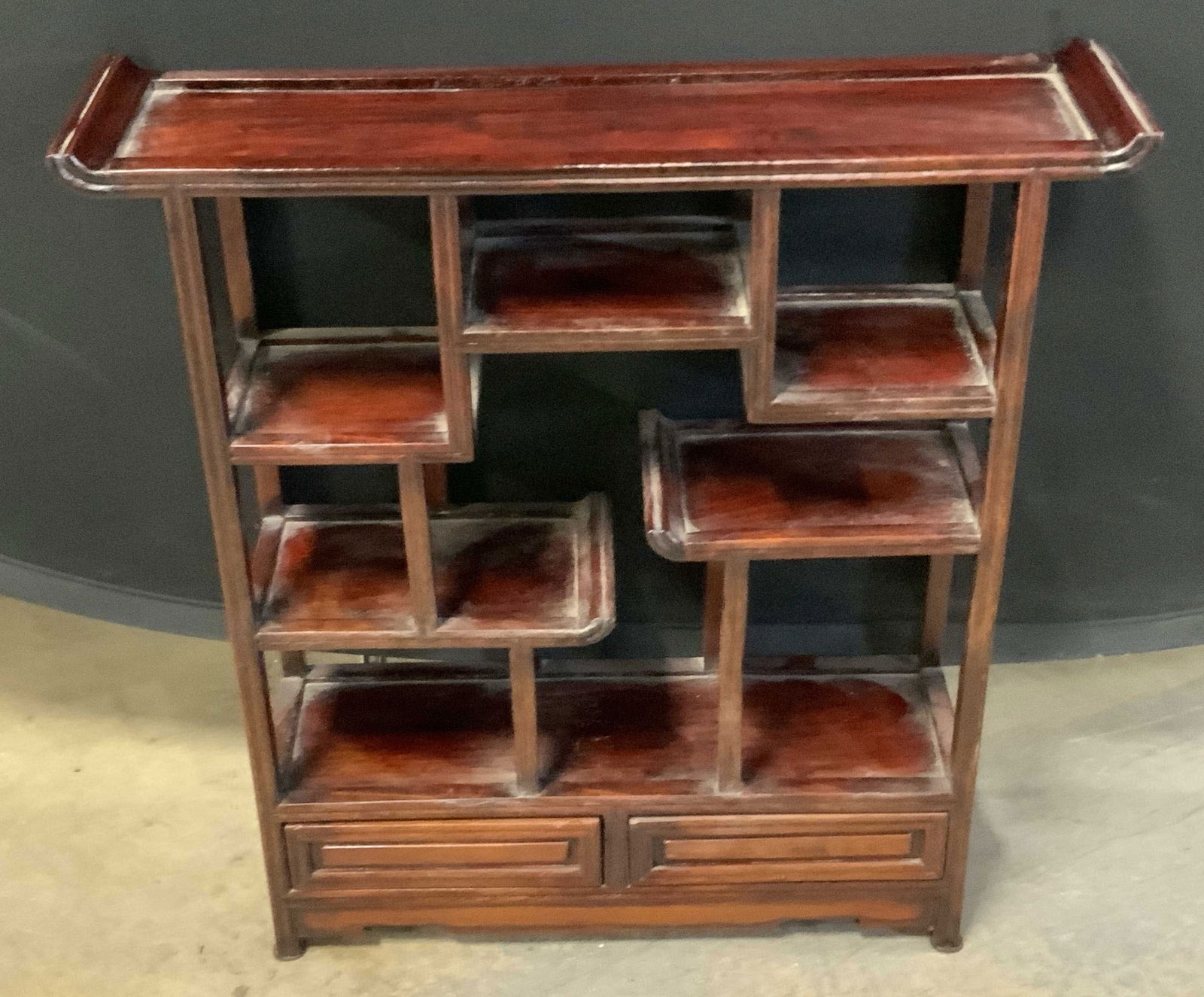 Wooden Tabletop Curio Display Shelf (1 of 9)