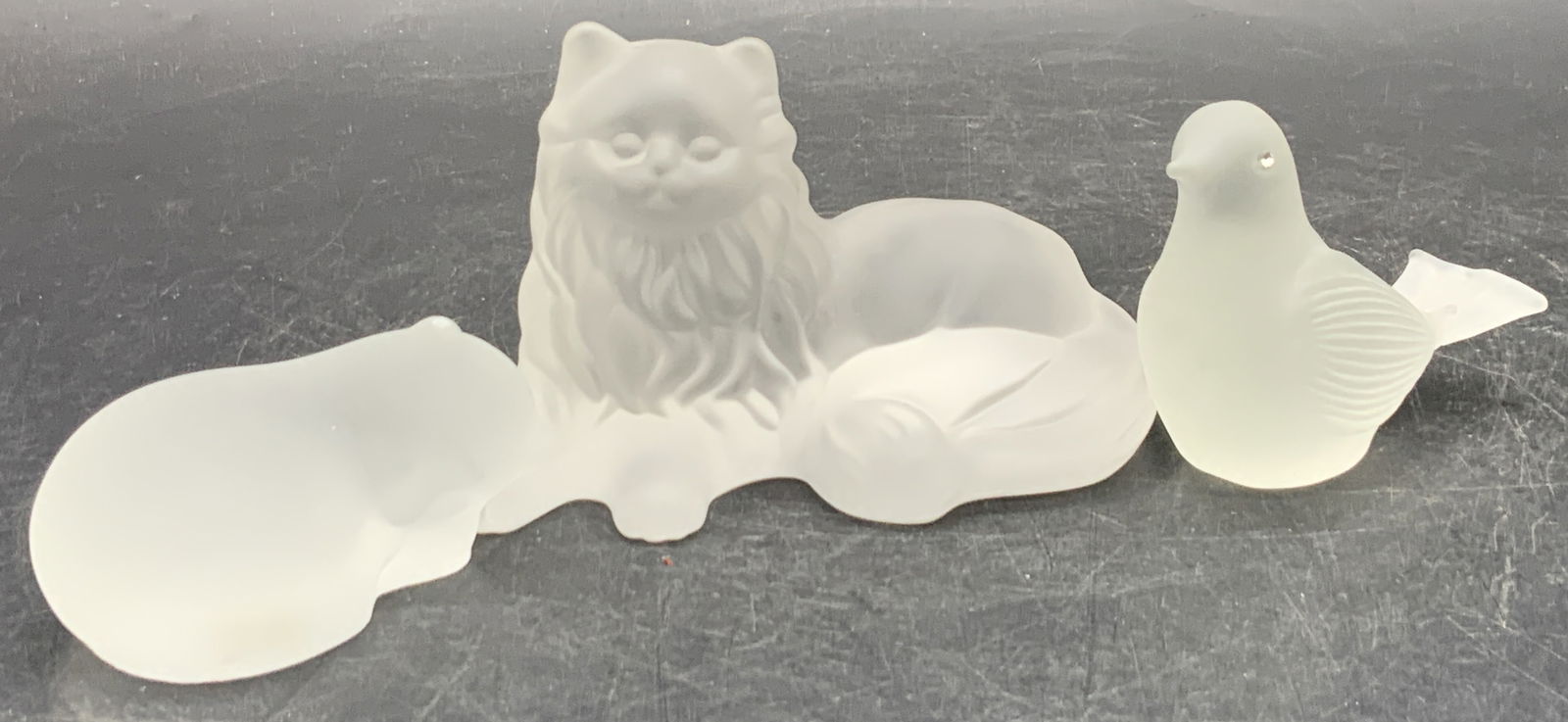 Lot 3 Frosted Glass Cat & Bird Figurals, LENOX + (1 of 9)