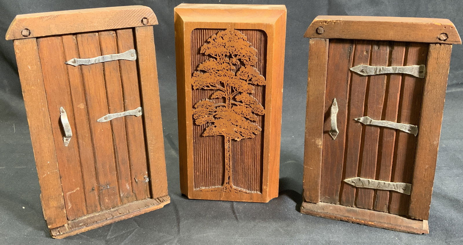 3 Lot Wooden Crafted Door Book Ends (1 of 9)