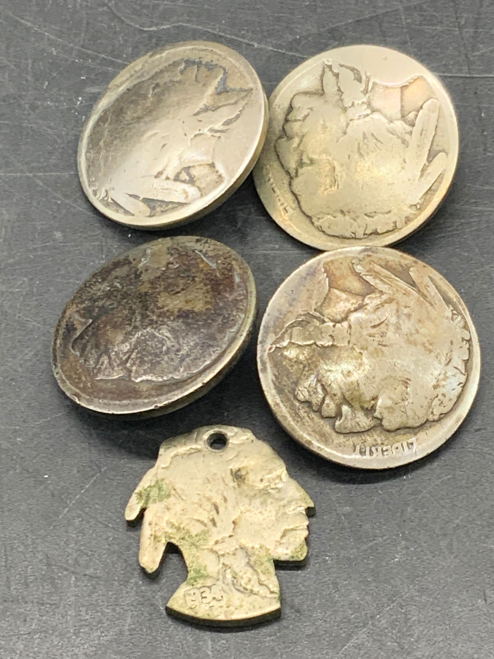 Lot 5 Buffalo Head Nickel Buttons & Pendant (1 of 8)