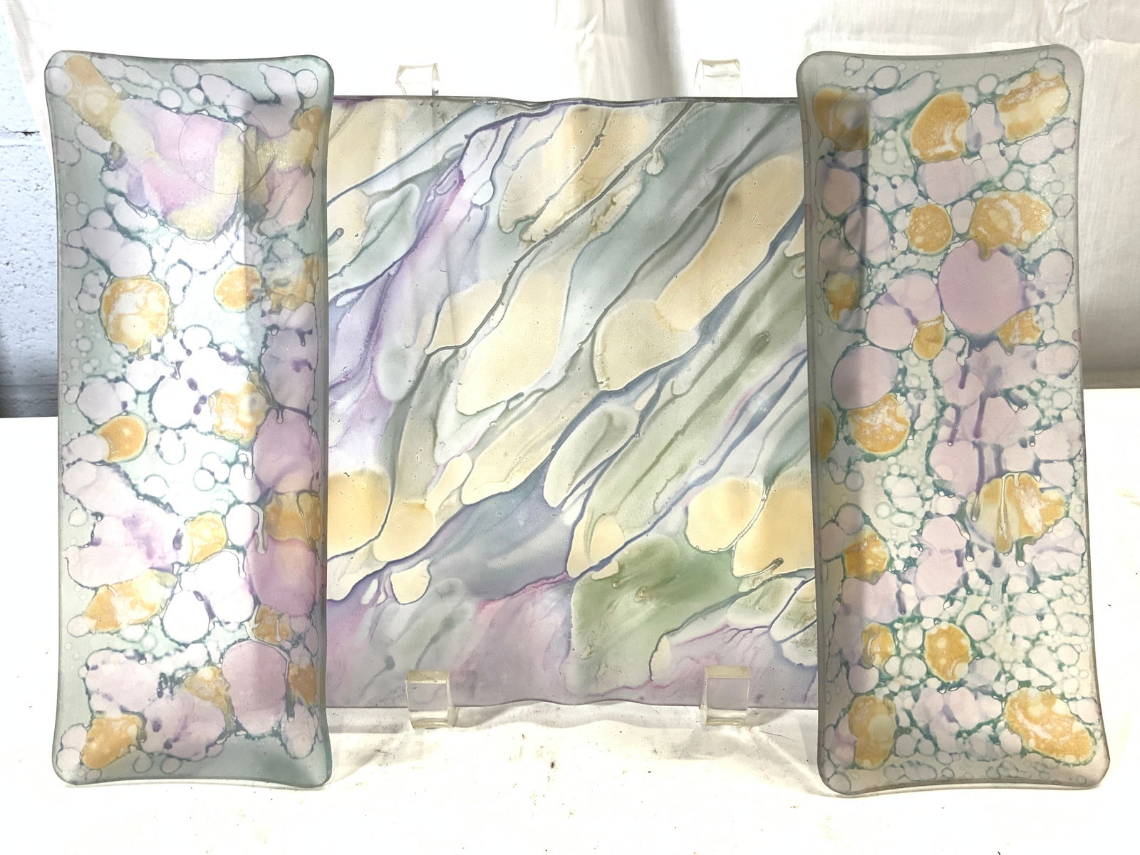 Lot3 Rueven Israeli Style Art Glass Serving Dishes (1 of 6)