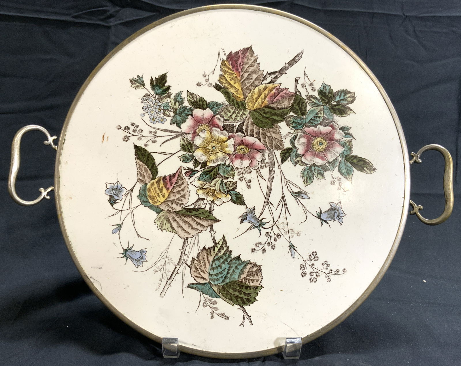 1532 Porcelain Serving Tray W Metal Edges (1 of 8)