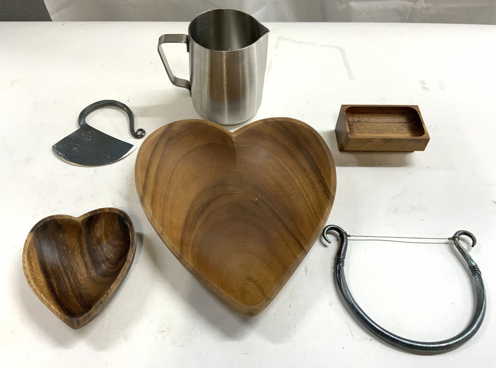 Lot 6 Wood & Metal Tabletop Accessories (1 of 7)