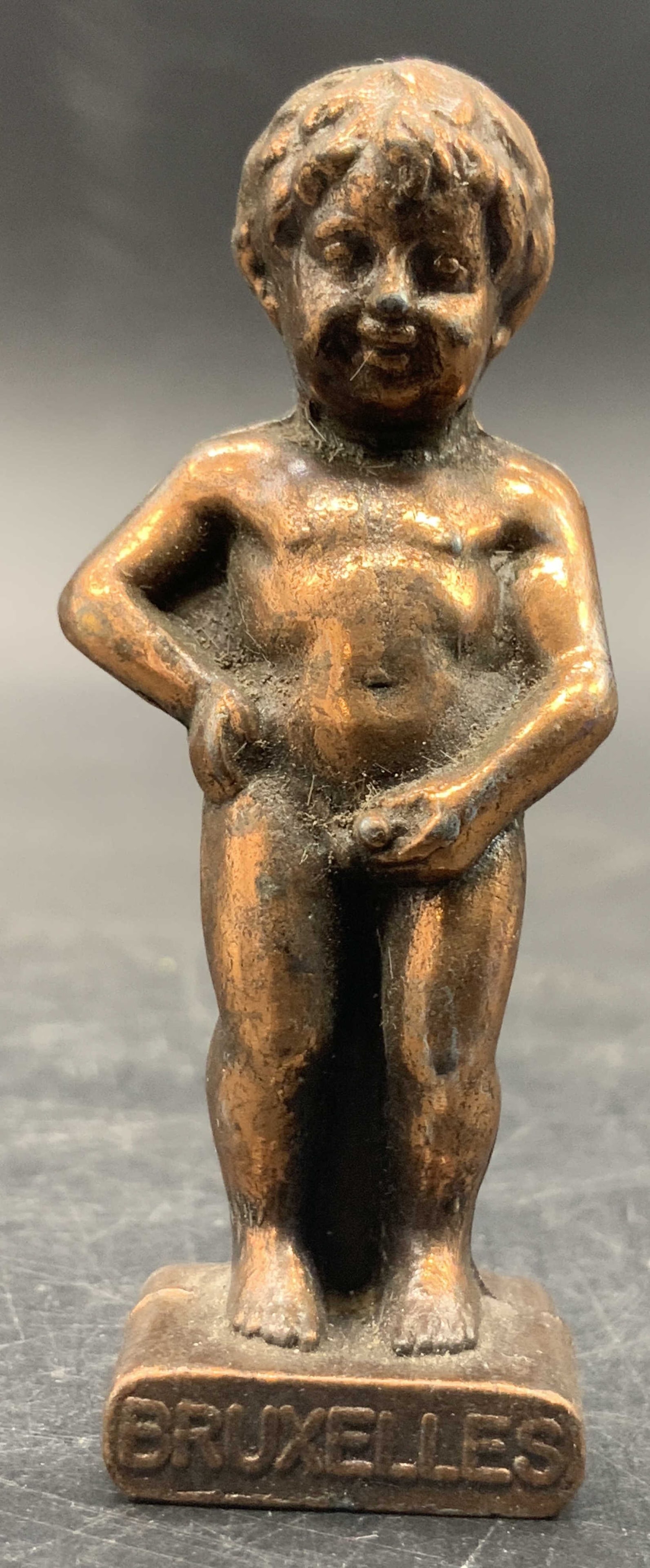 Manneken Pis Bruxelles Copper Tone Metal Figural (1 of 8)